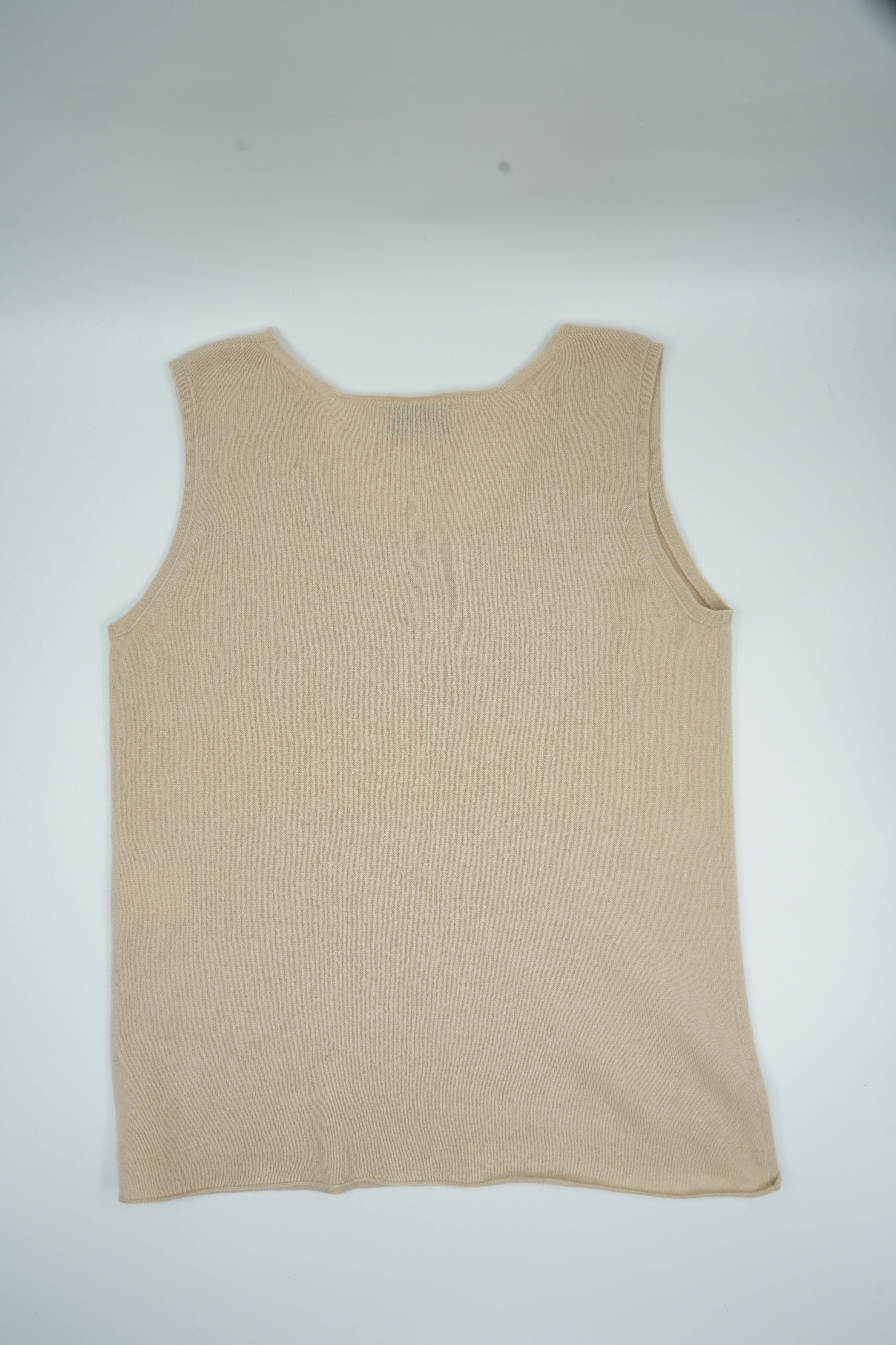 Chanel Beige Cashmere Logo Top