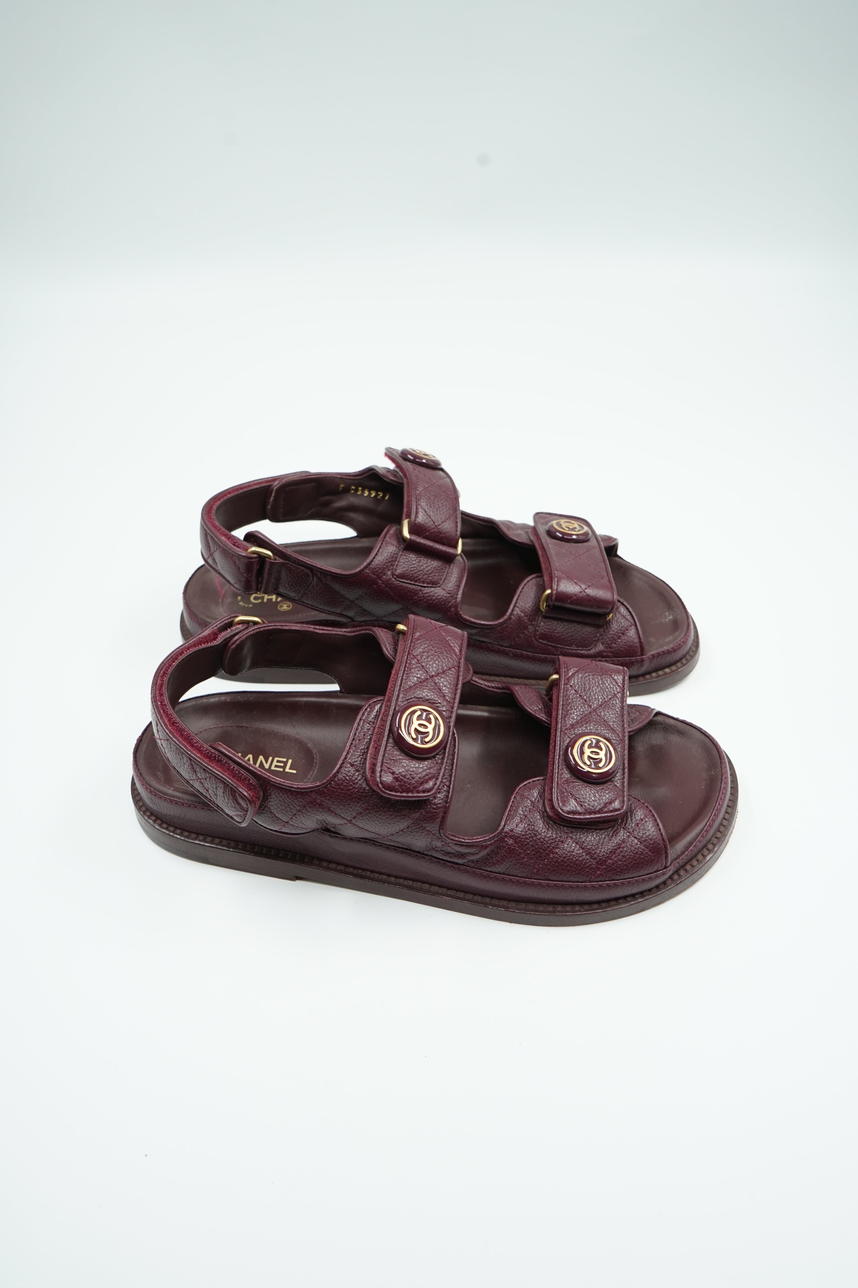 Chanel Caviar Leather Quilted Dad Sandals