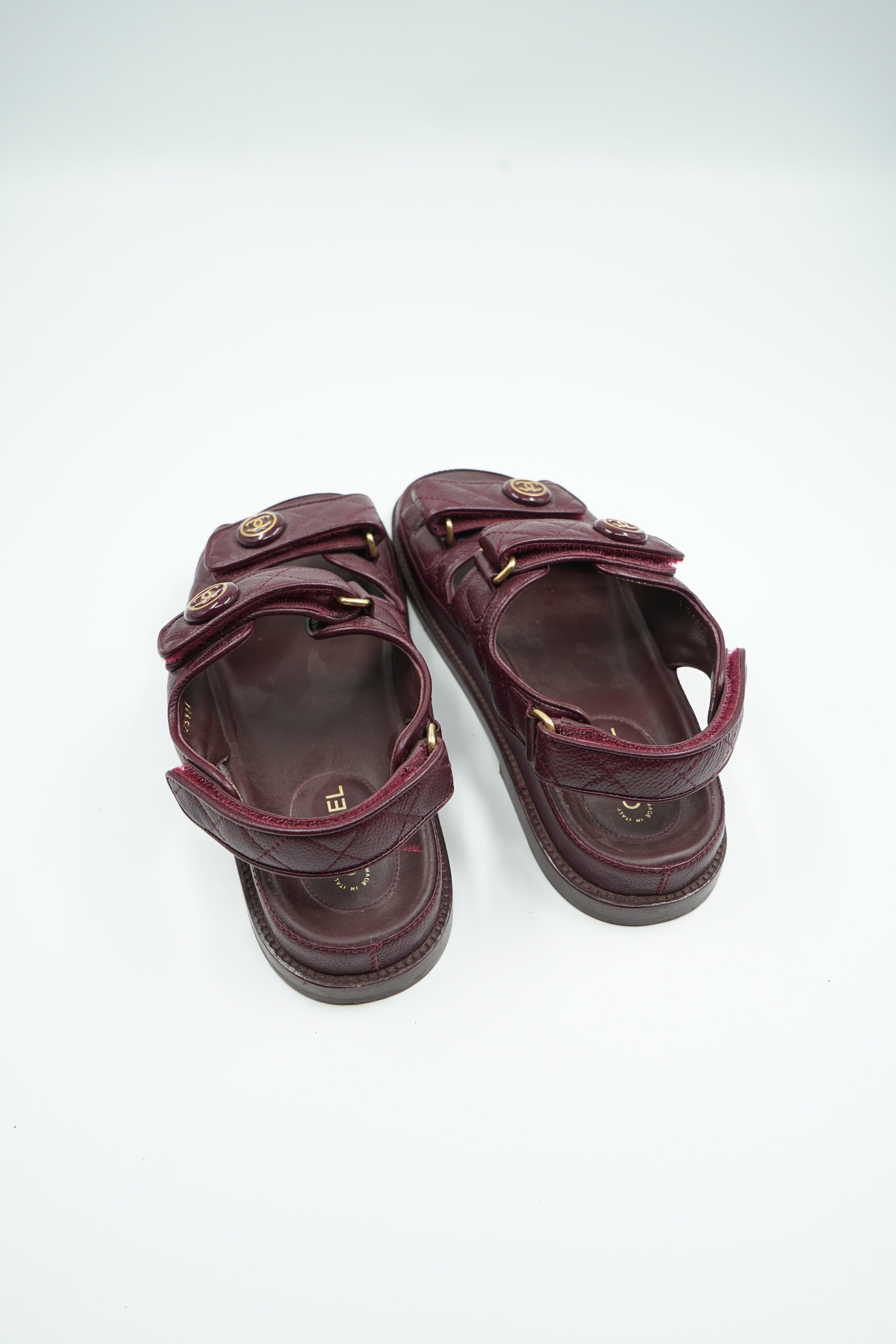 Chanel Caviar Leather Quilted Dad Sandals