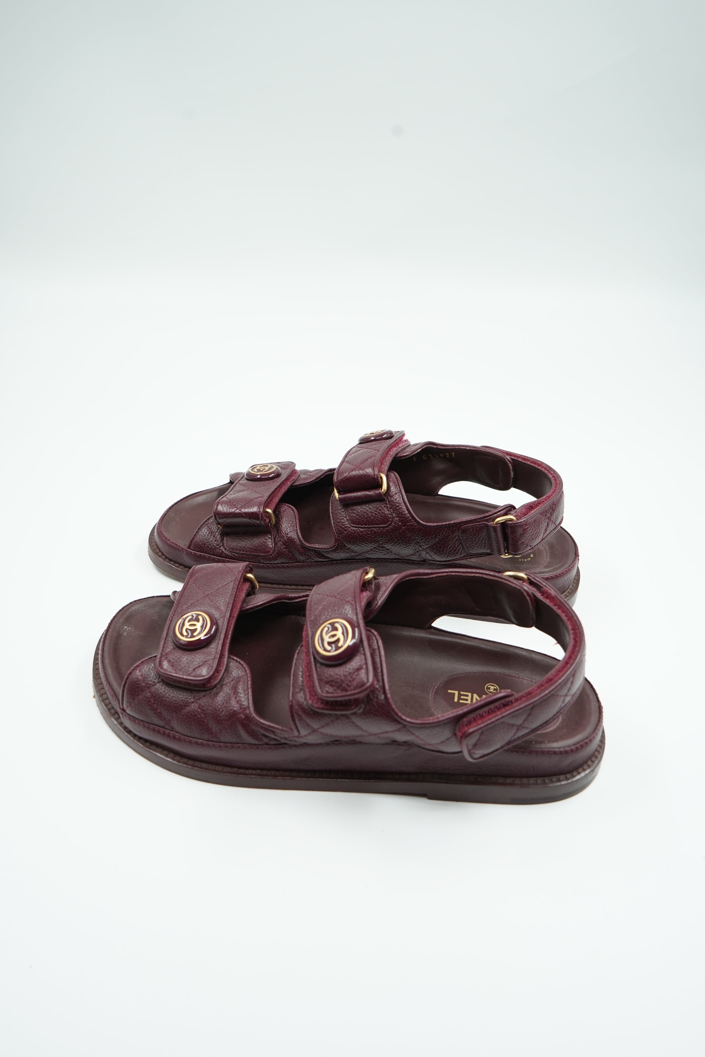 Chanel Caviar Leather Quilted Dad Sandals