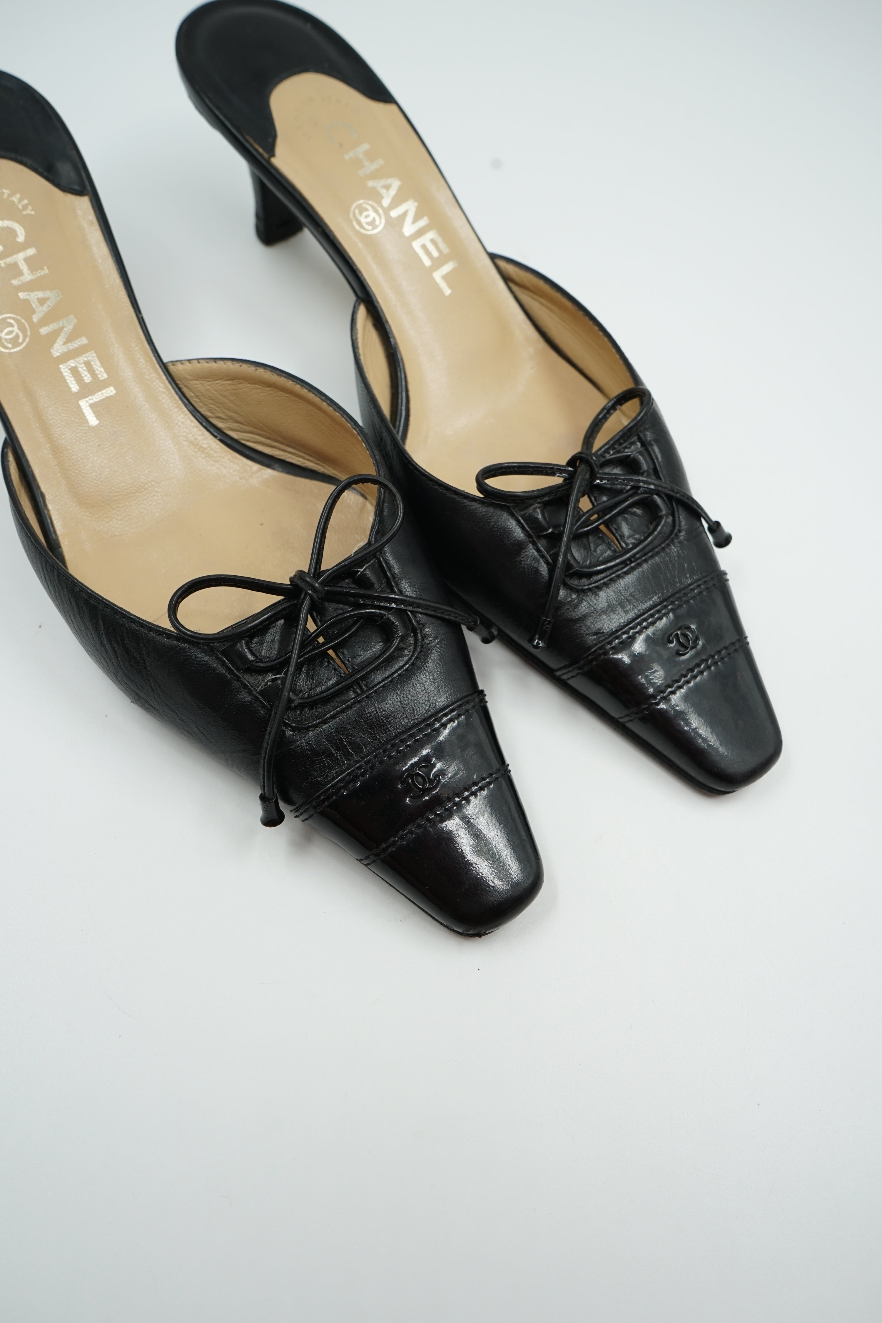 Chanel Kitten Heel Slip Mules