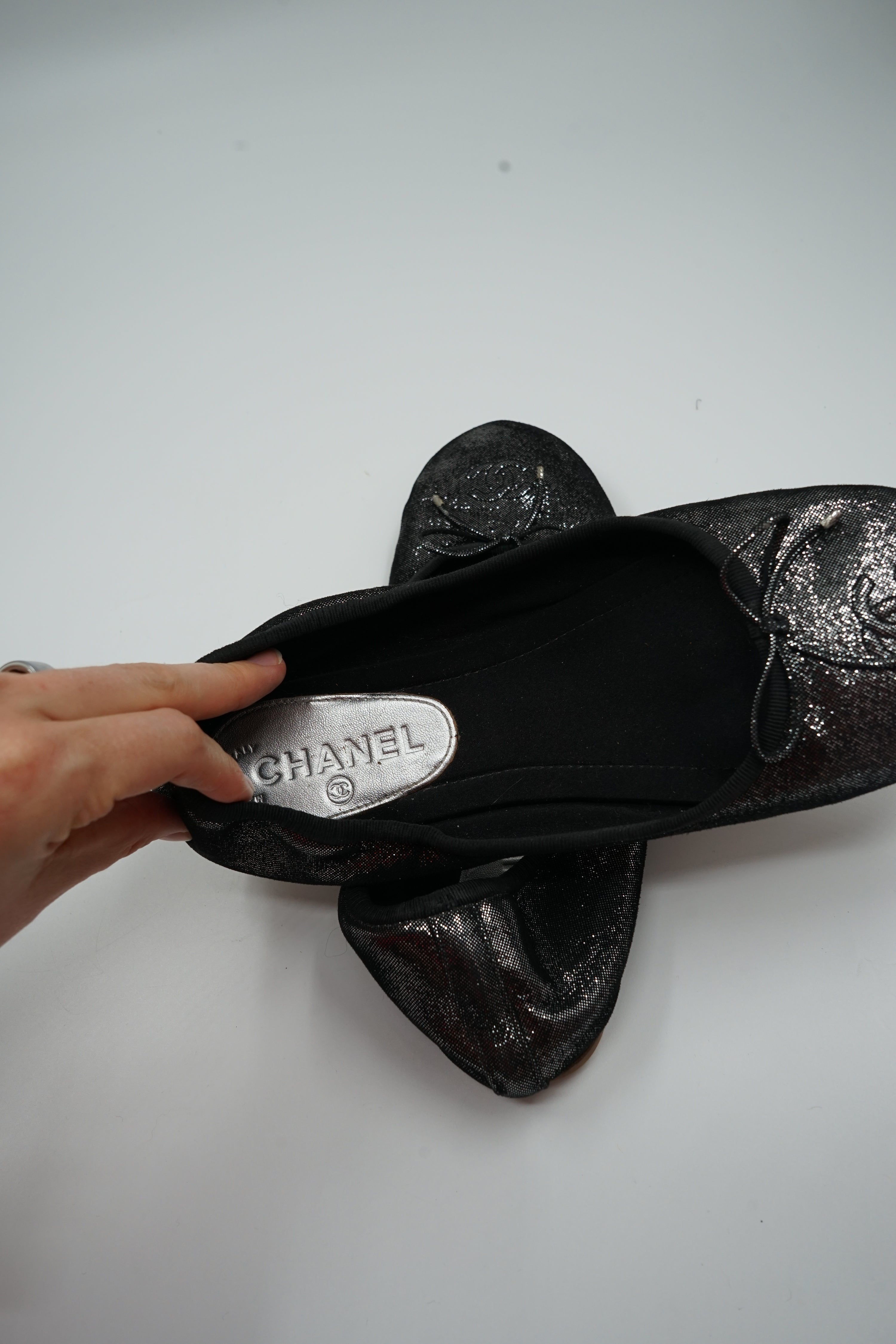 Chanel Glitter Ballet Flats