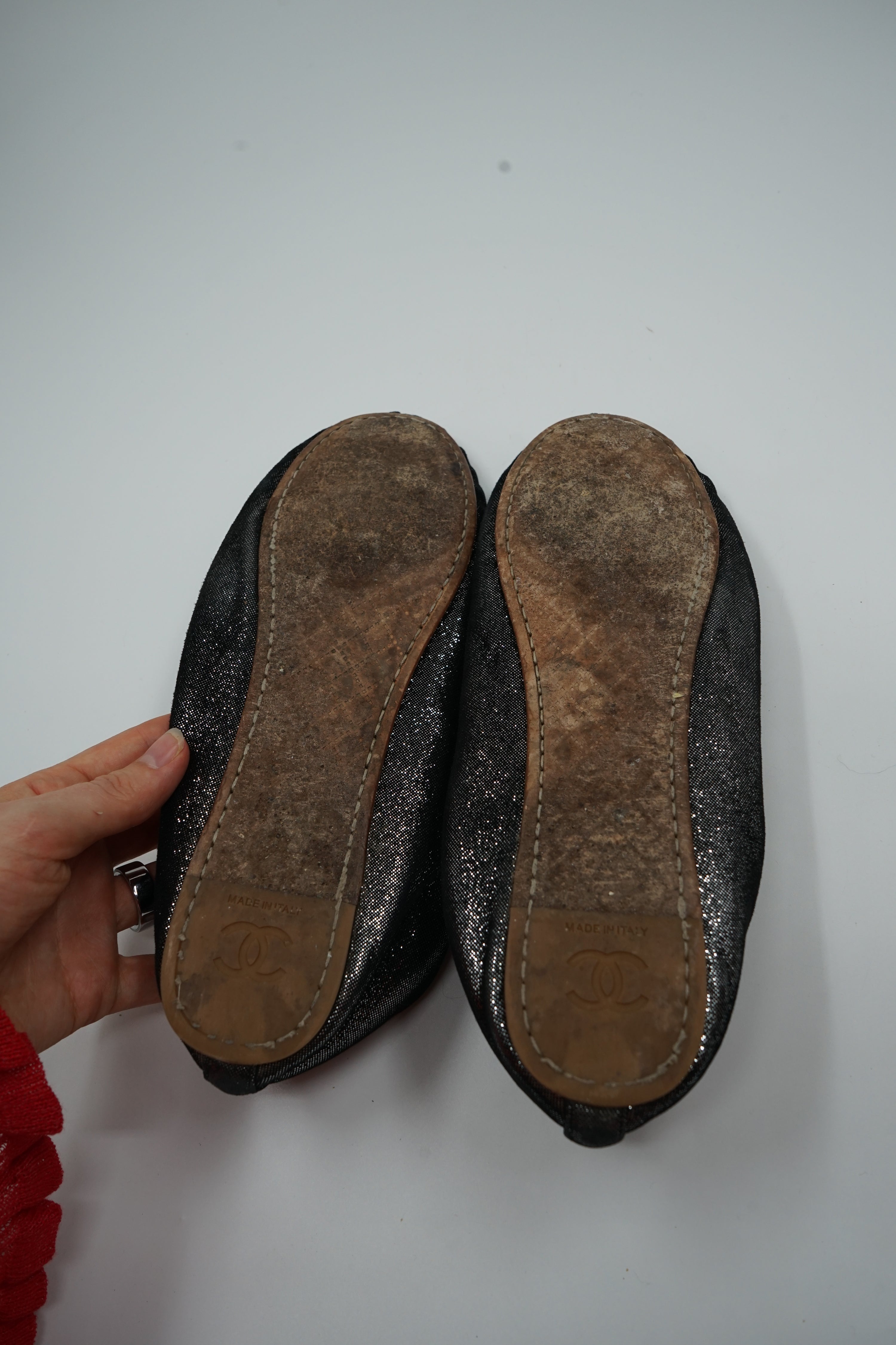 Chanel Glitter Ballet Flats