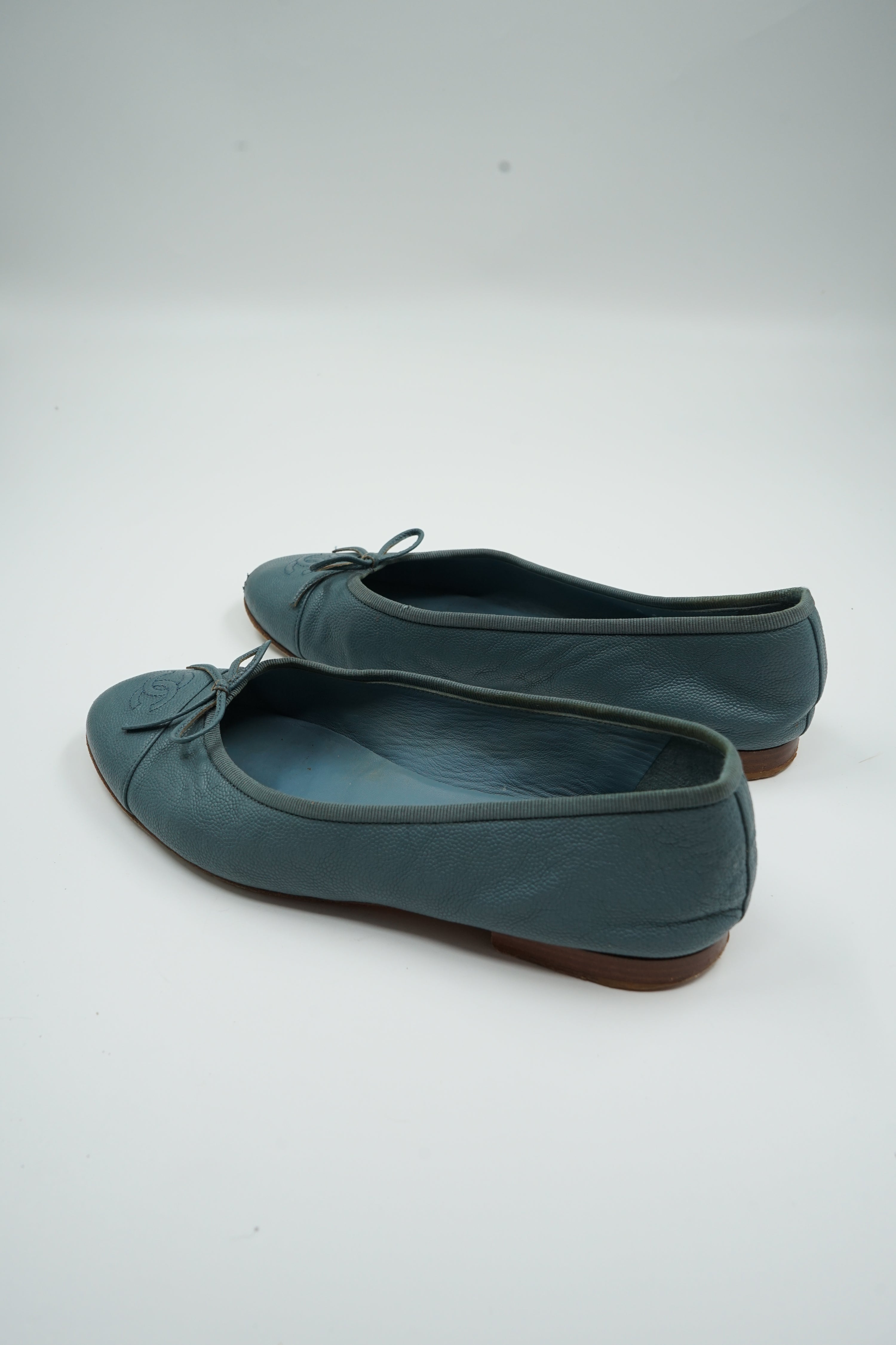 Chanel Ballet Flat Caviar Leather Blue