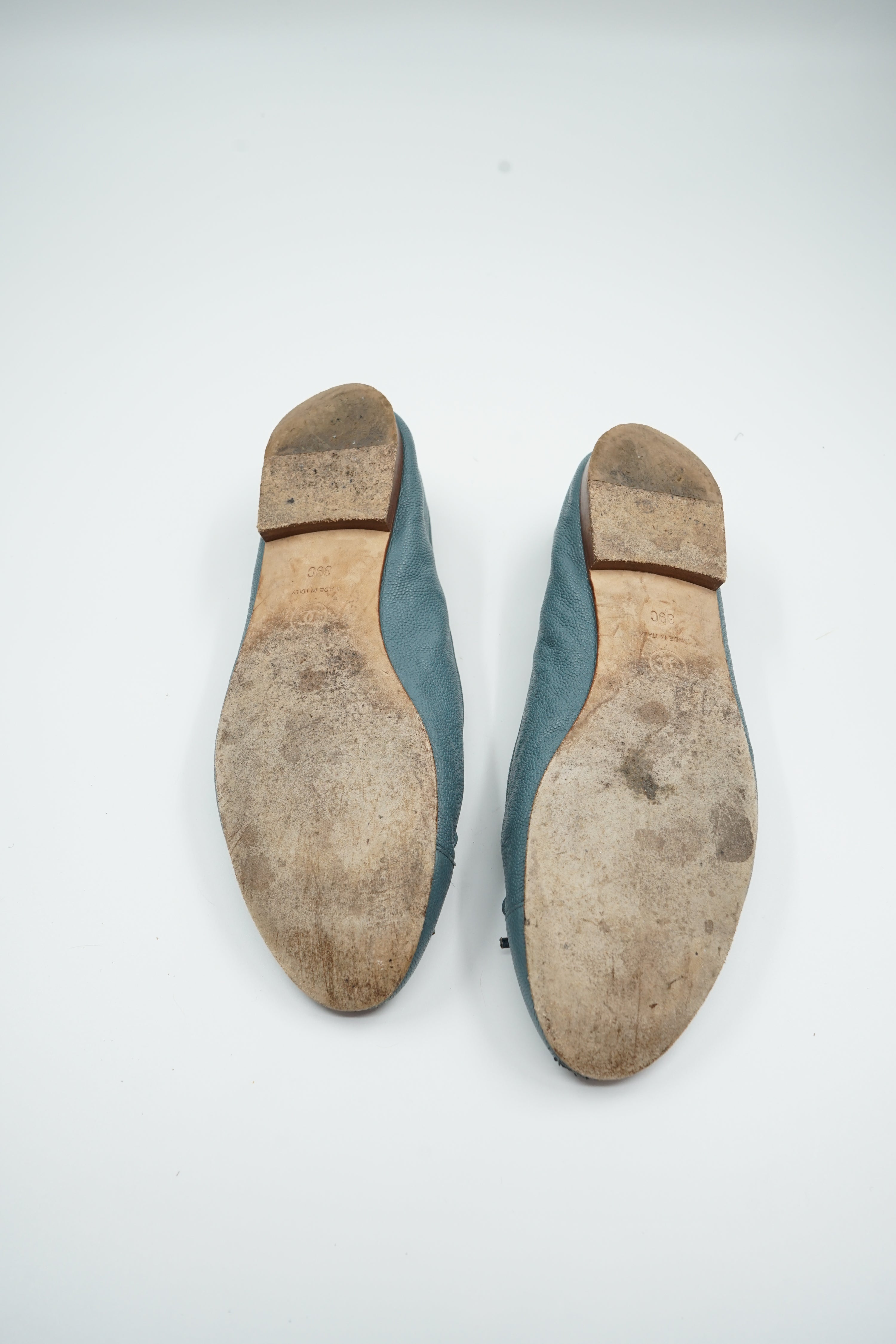 Chanel Ballet Flat Caviar Leather Blue
