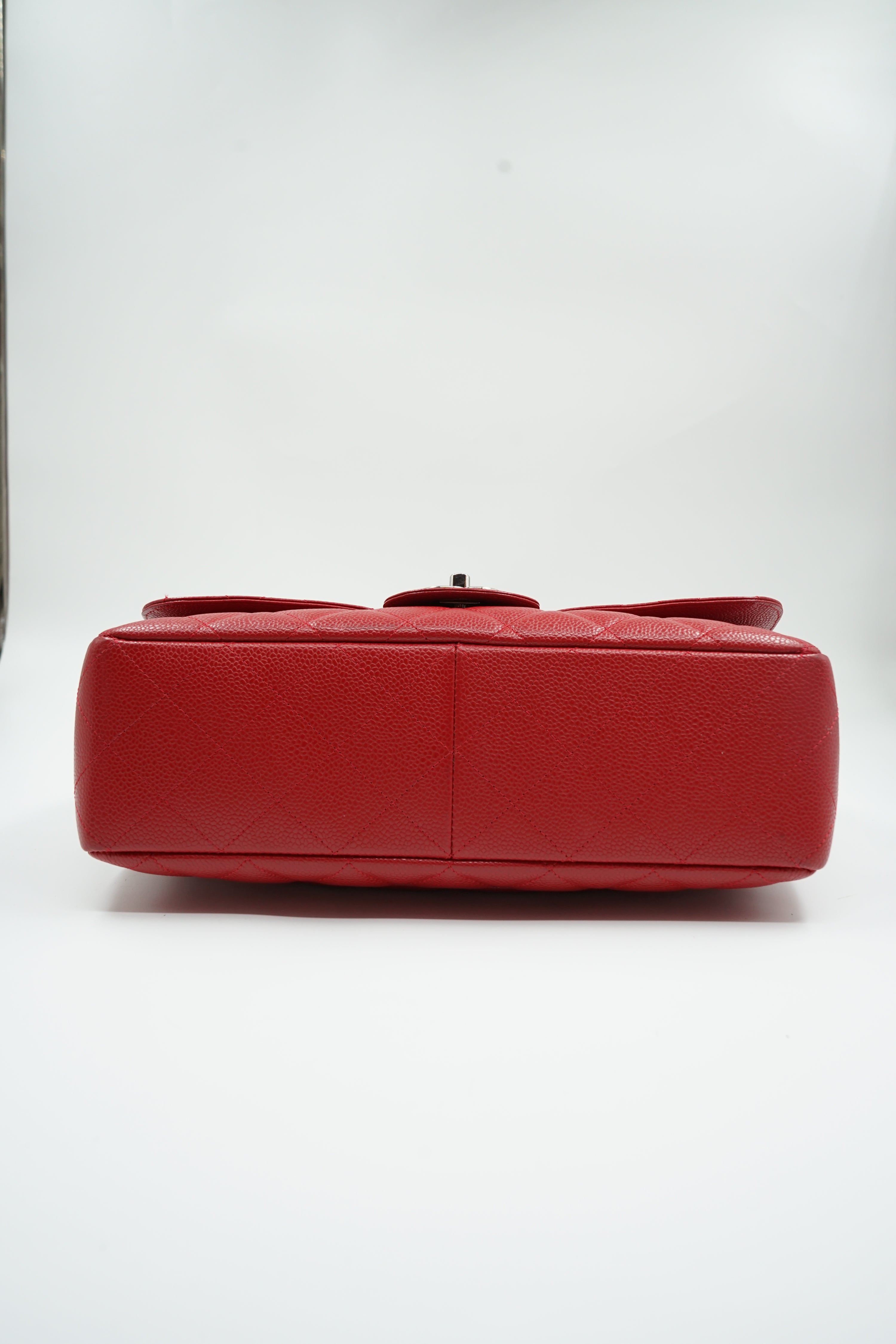 Chanel Jumbo Single Flap Caviar Leather Red