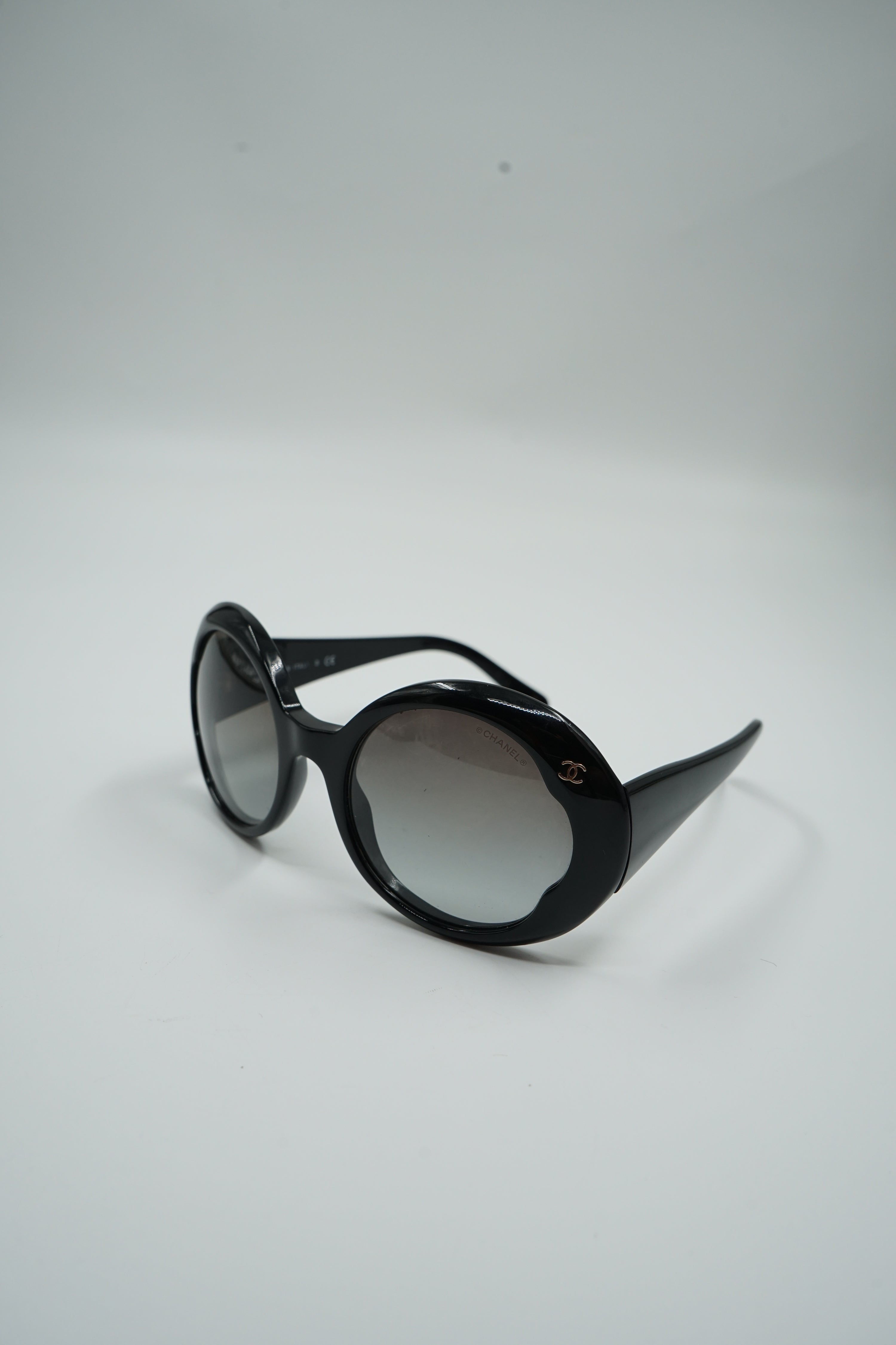 Chanel Round Sunglasses Black