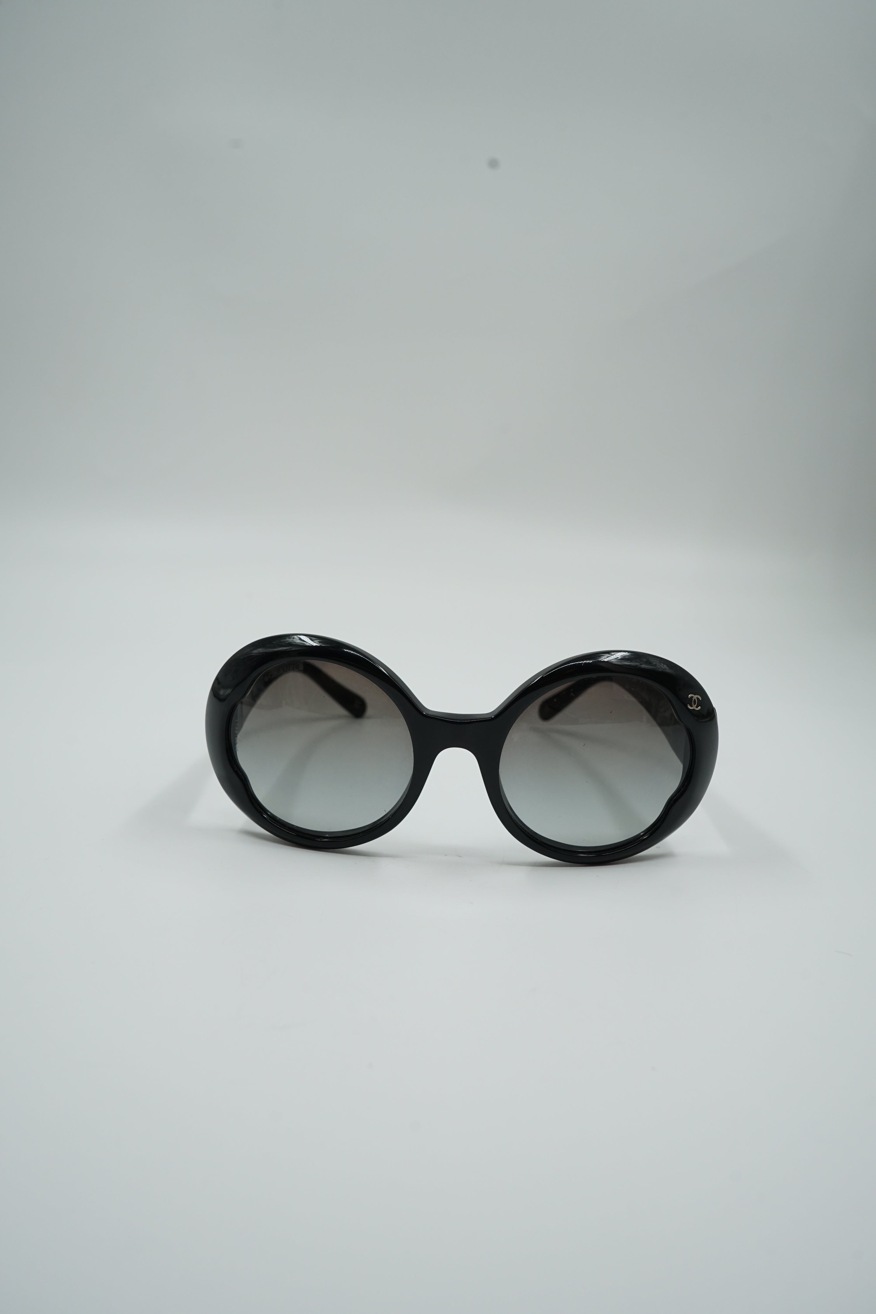 Chanel Round Sunglasses Black
