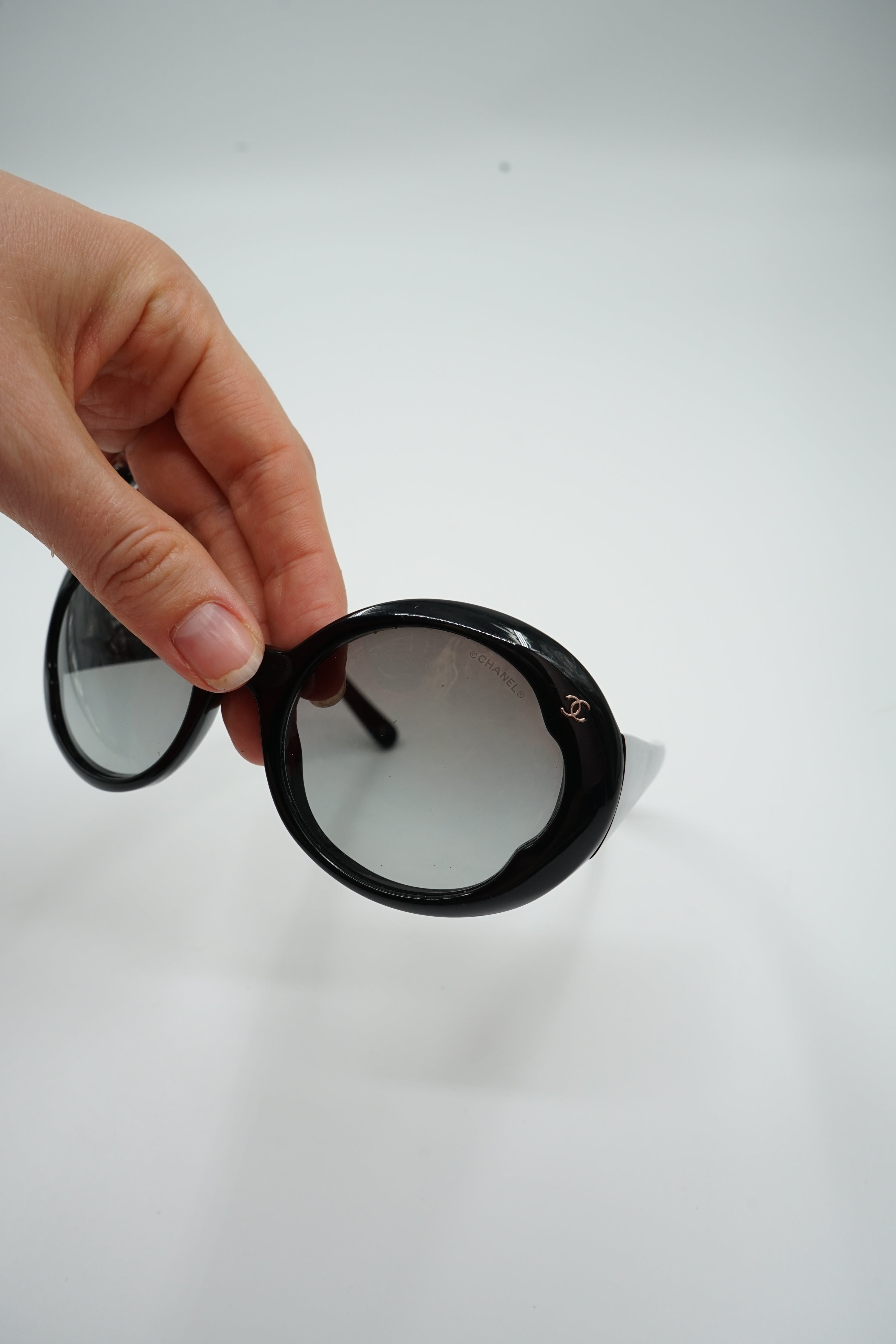 Chanel Round Sunglasses Black