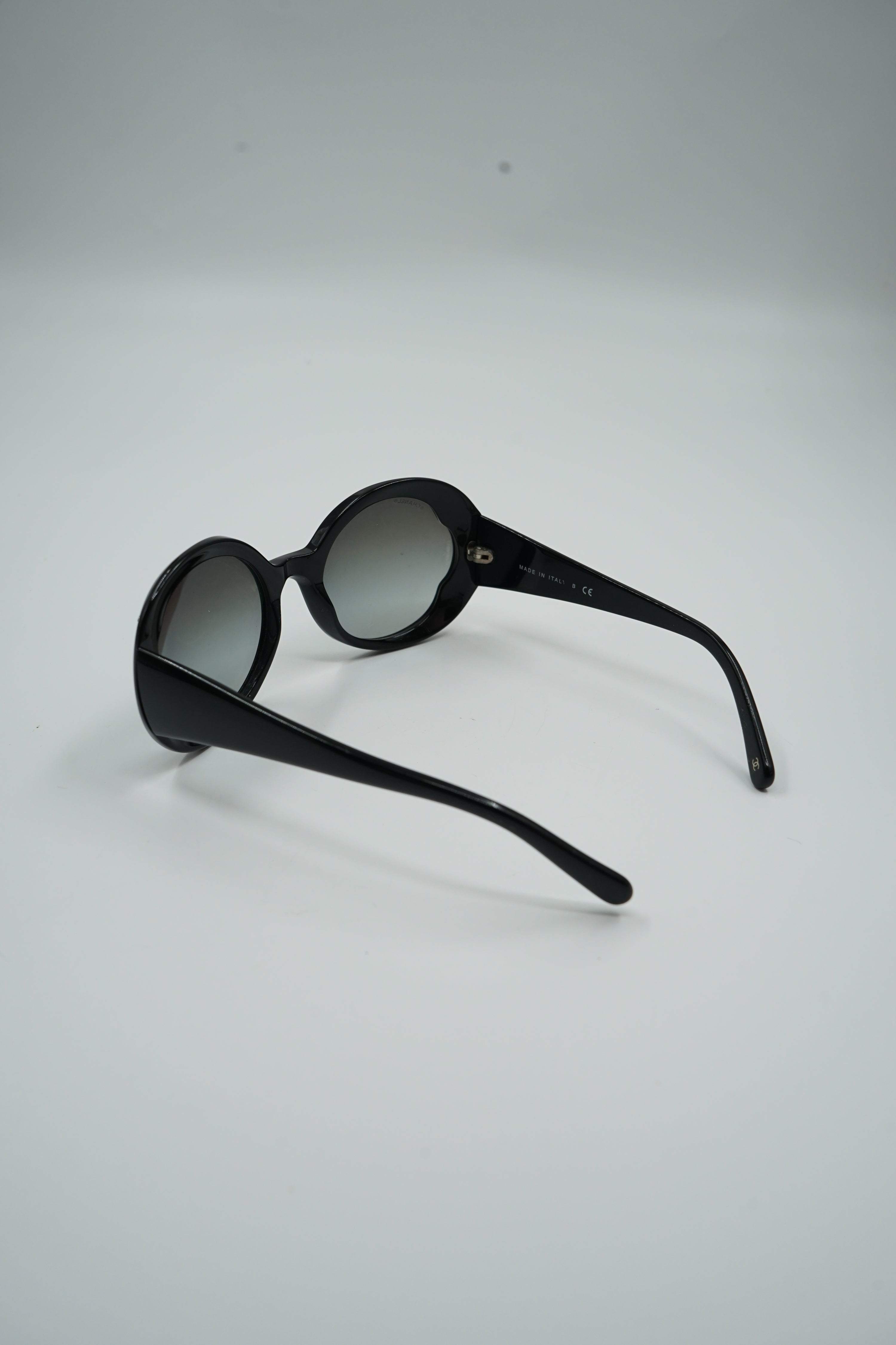 Chanel Round Sunglasses Black