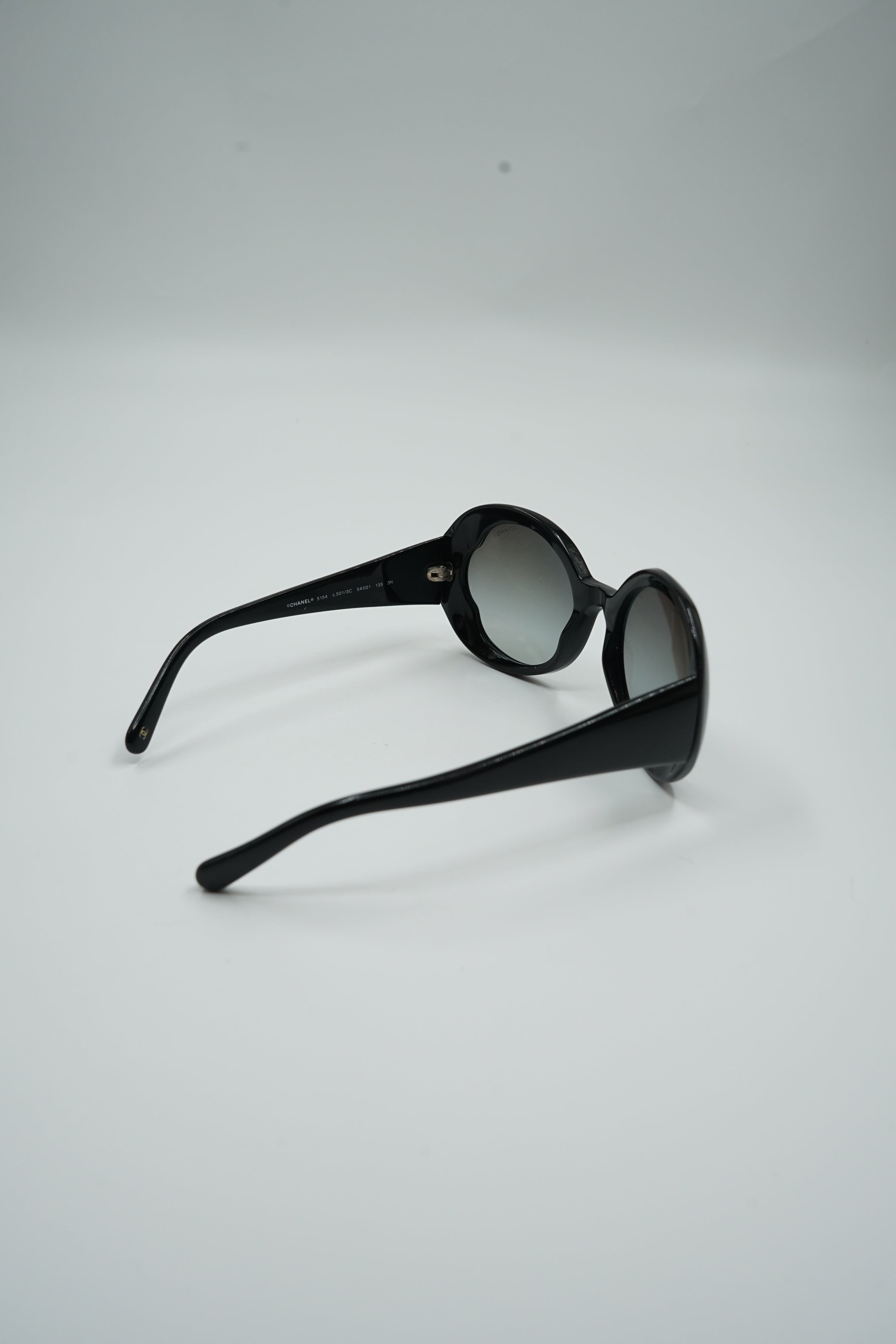 Chanel Round Sunglasses Black
