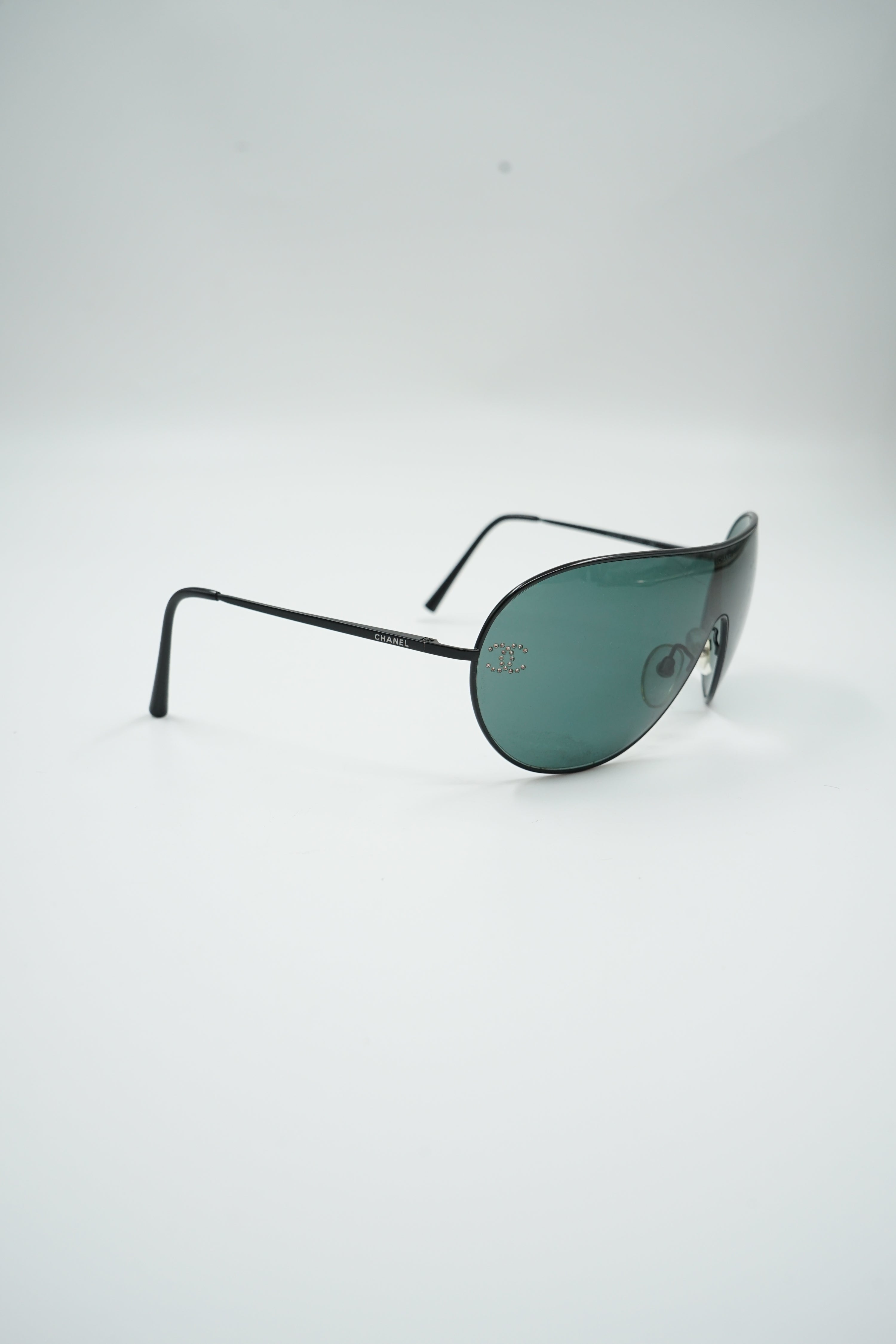Chanel Crystal Logo Glasses Black