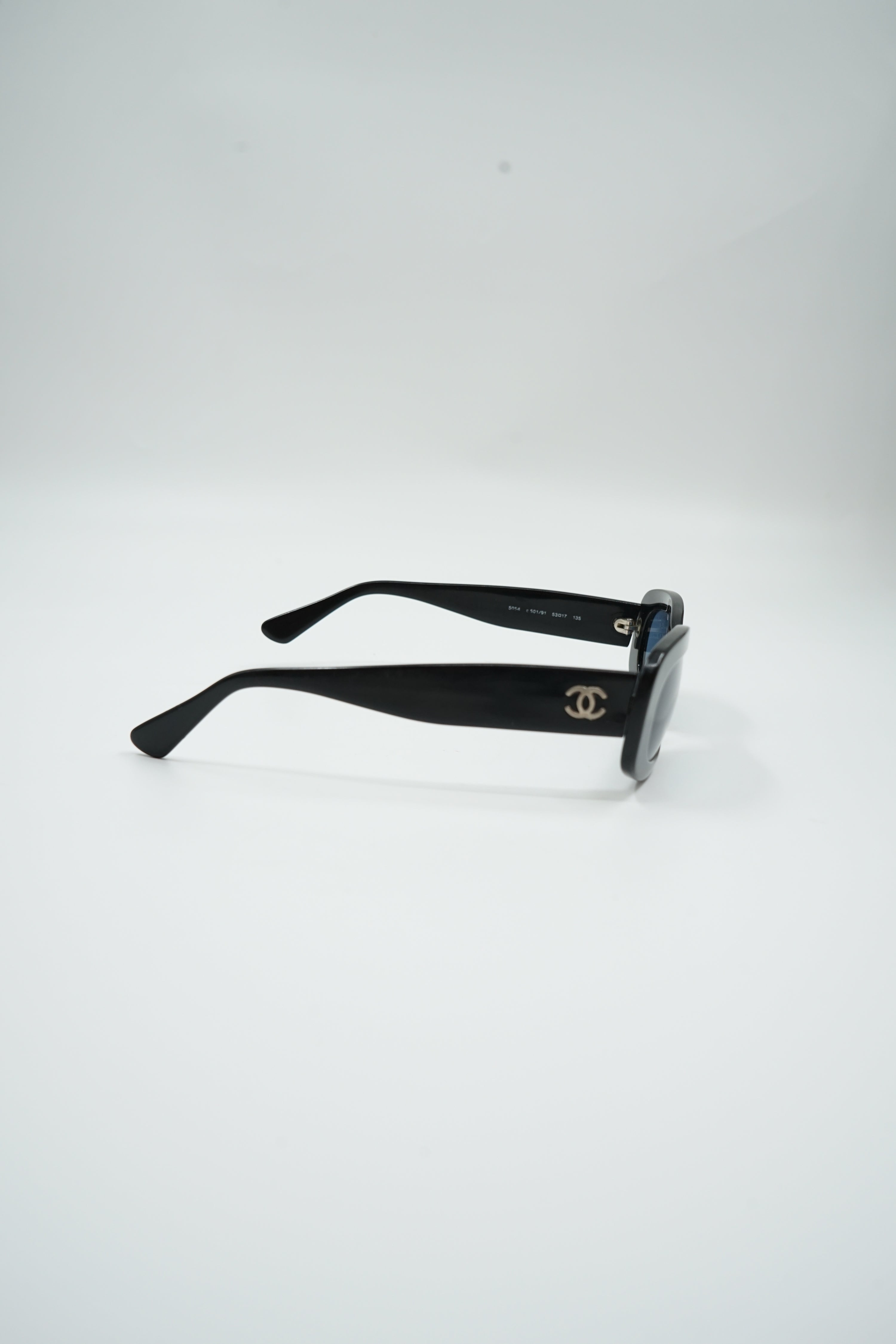 Chanel Black Camellia Sunglasses