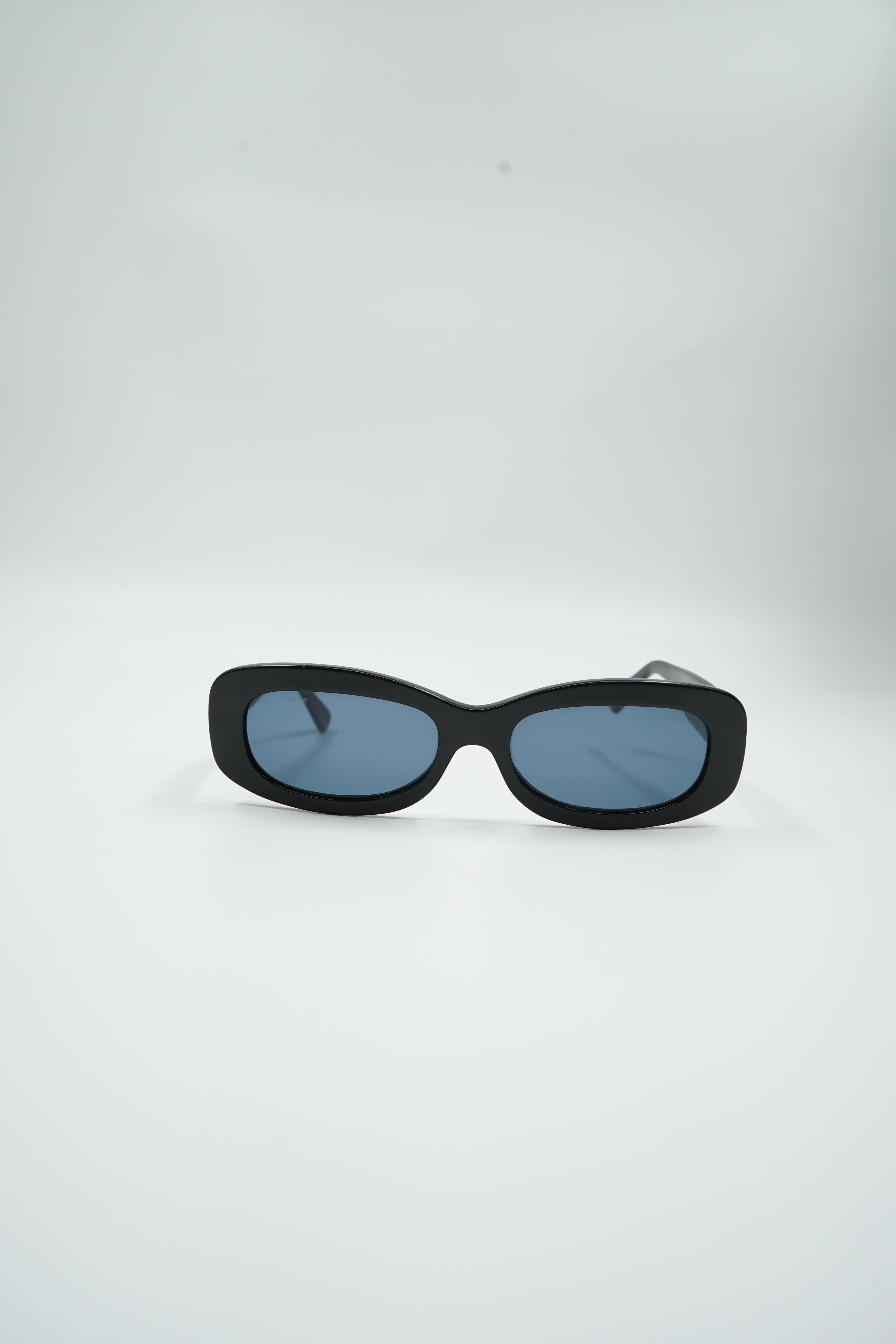 Chanel Black Camellia Sunglasses