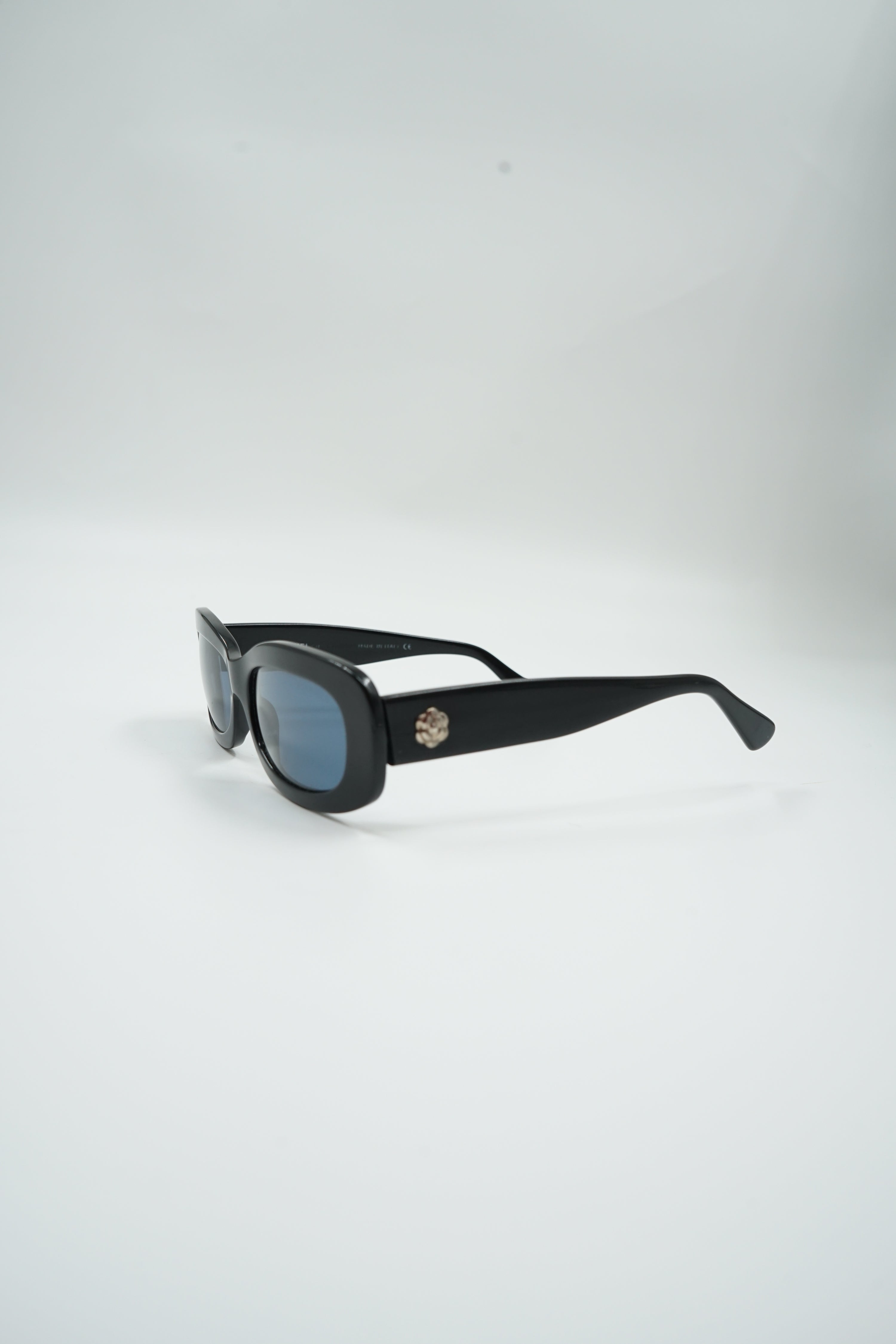 Chanel Black Camellia Sunglasses