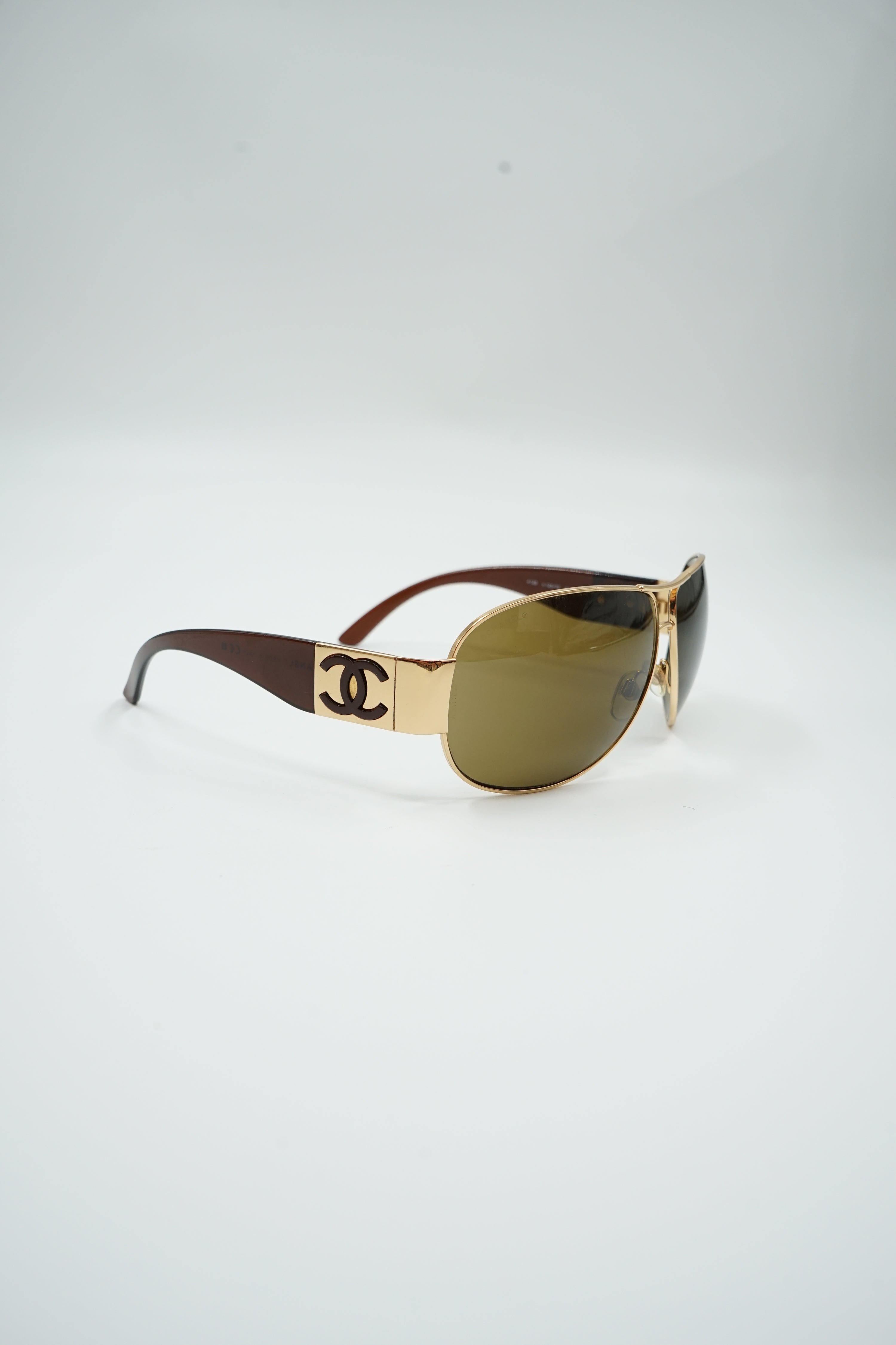 Chanel Gold Pilot Glasses