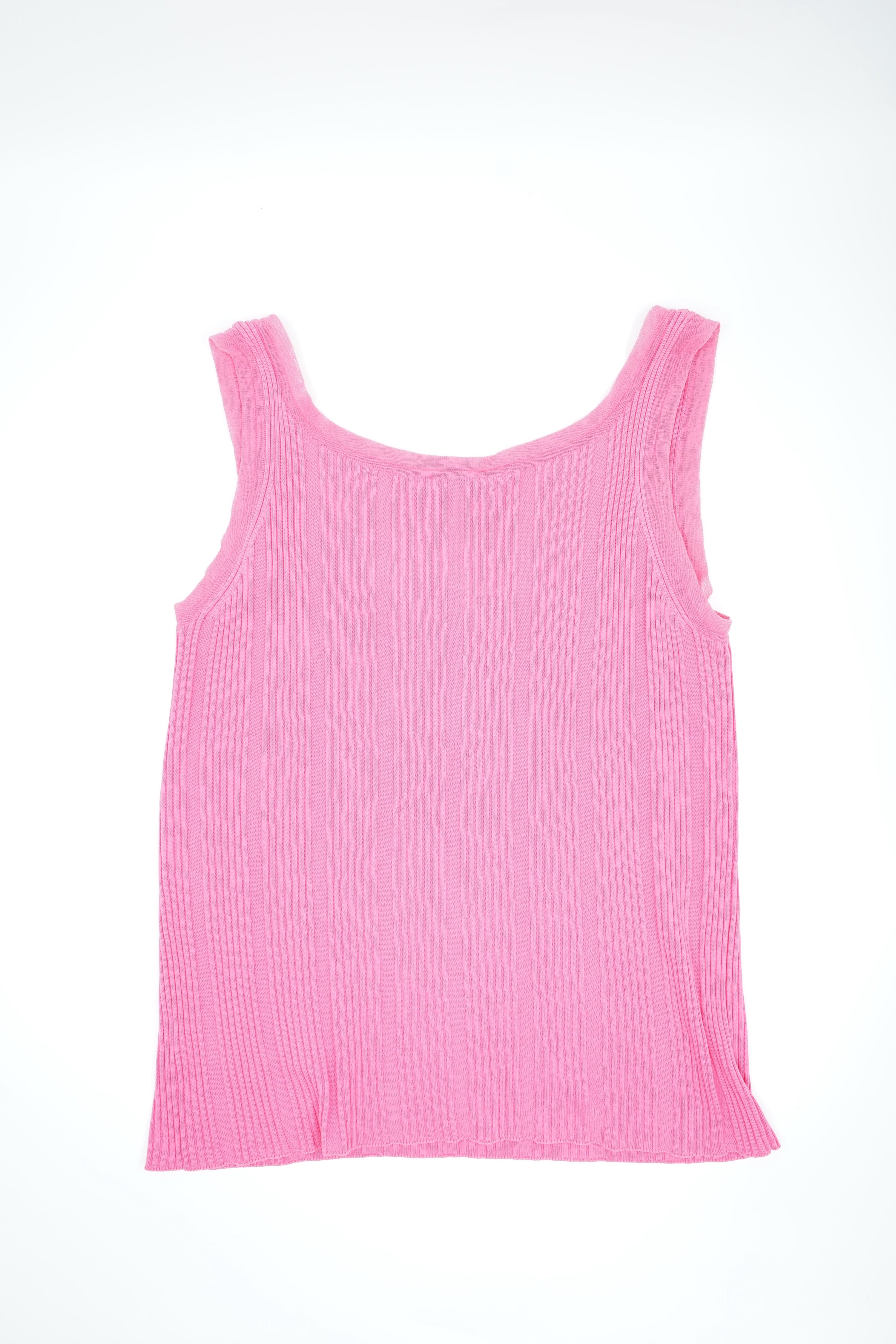 Chanel 2007 Pink Logo Button Top