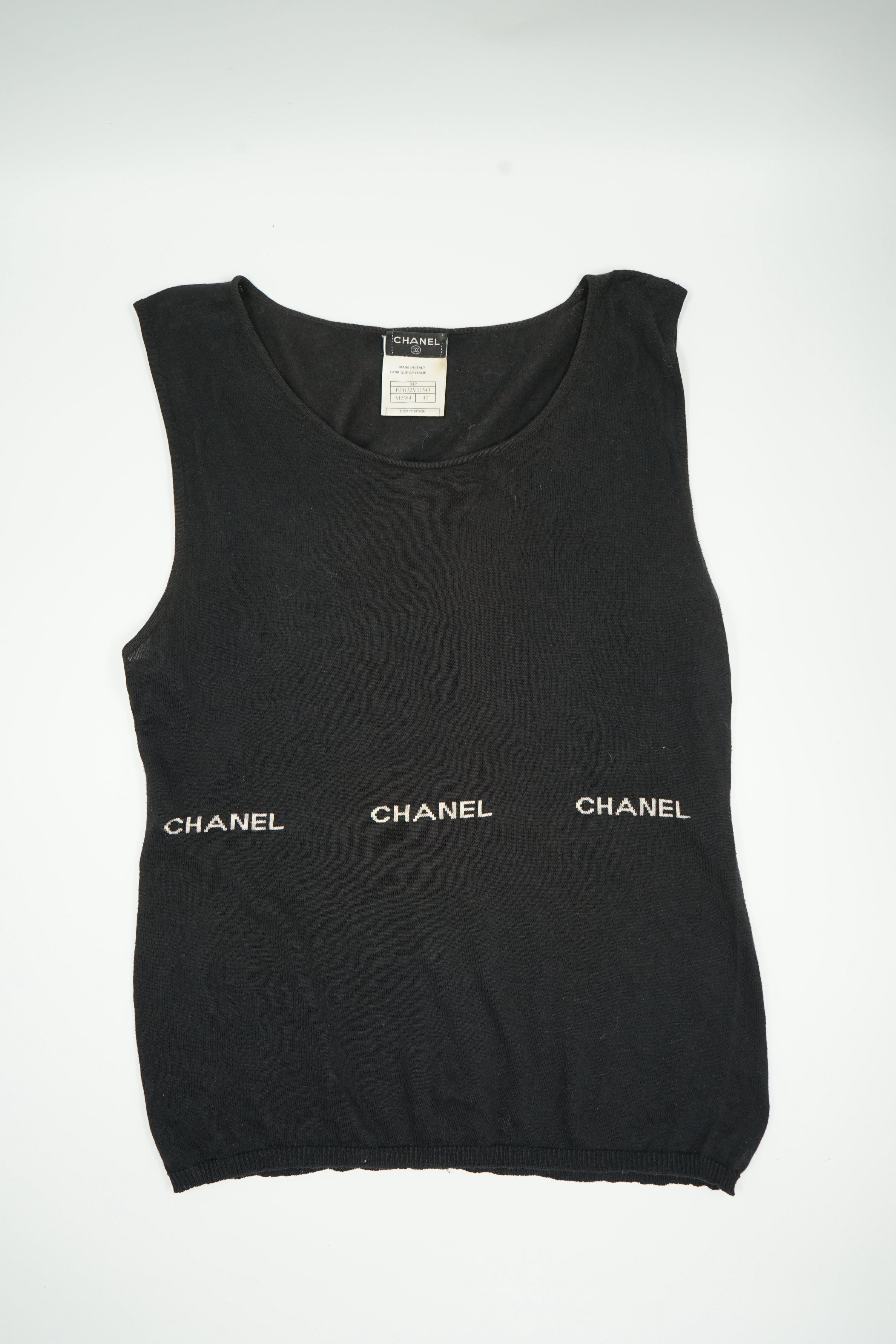Chanel 2004 Knit Logo Vest Top