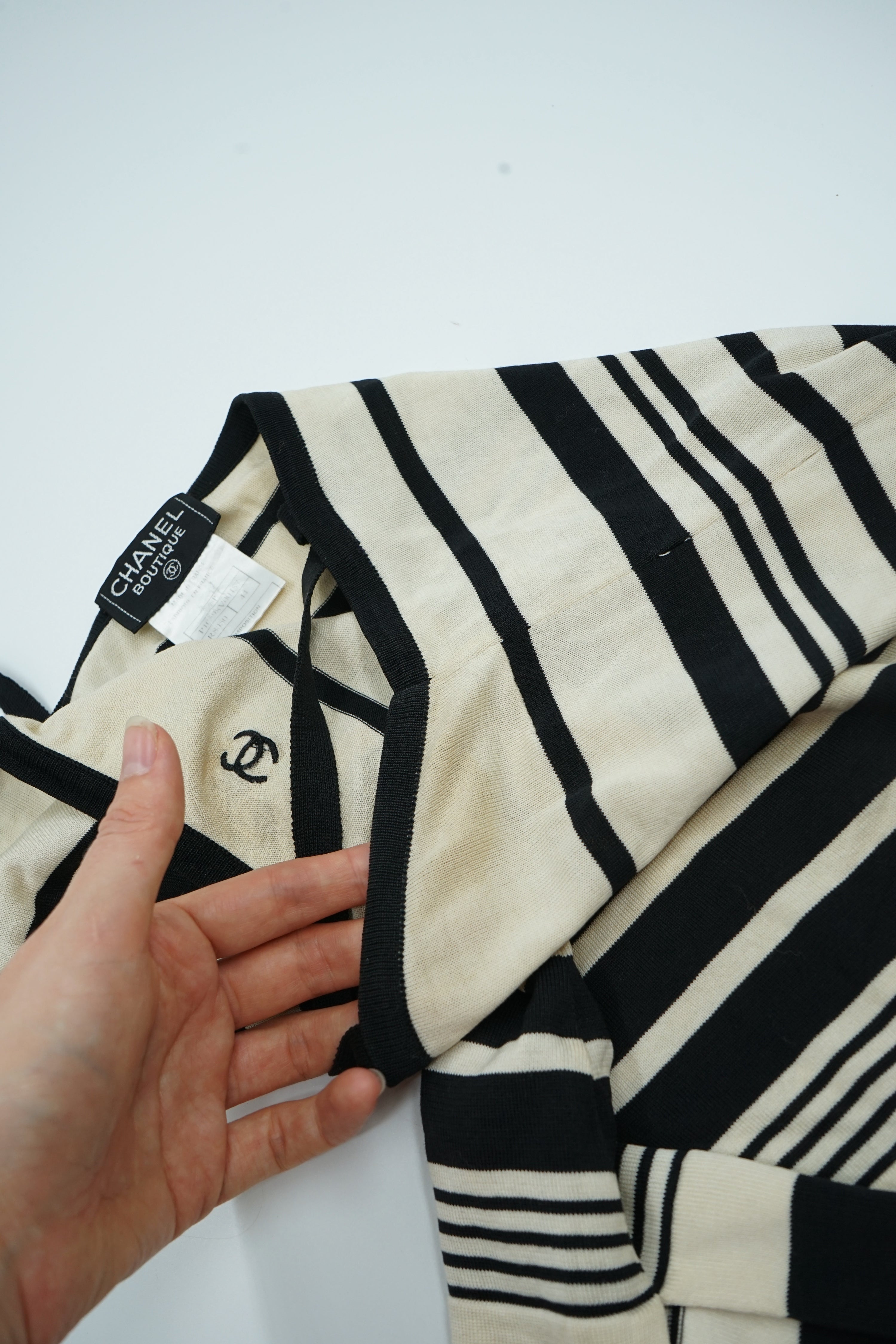 Chanel 1998 Logo Striped Top