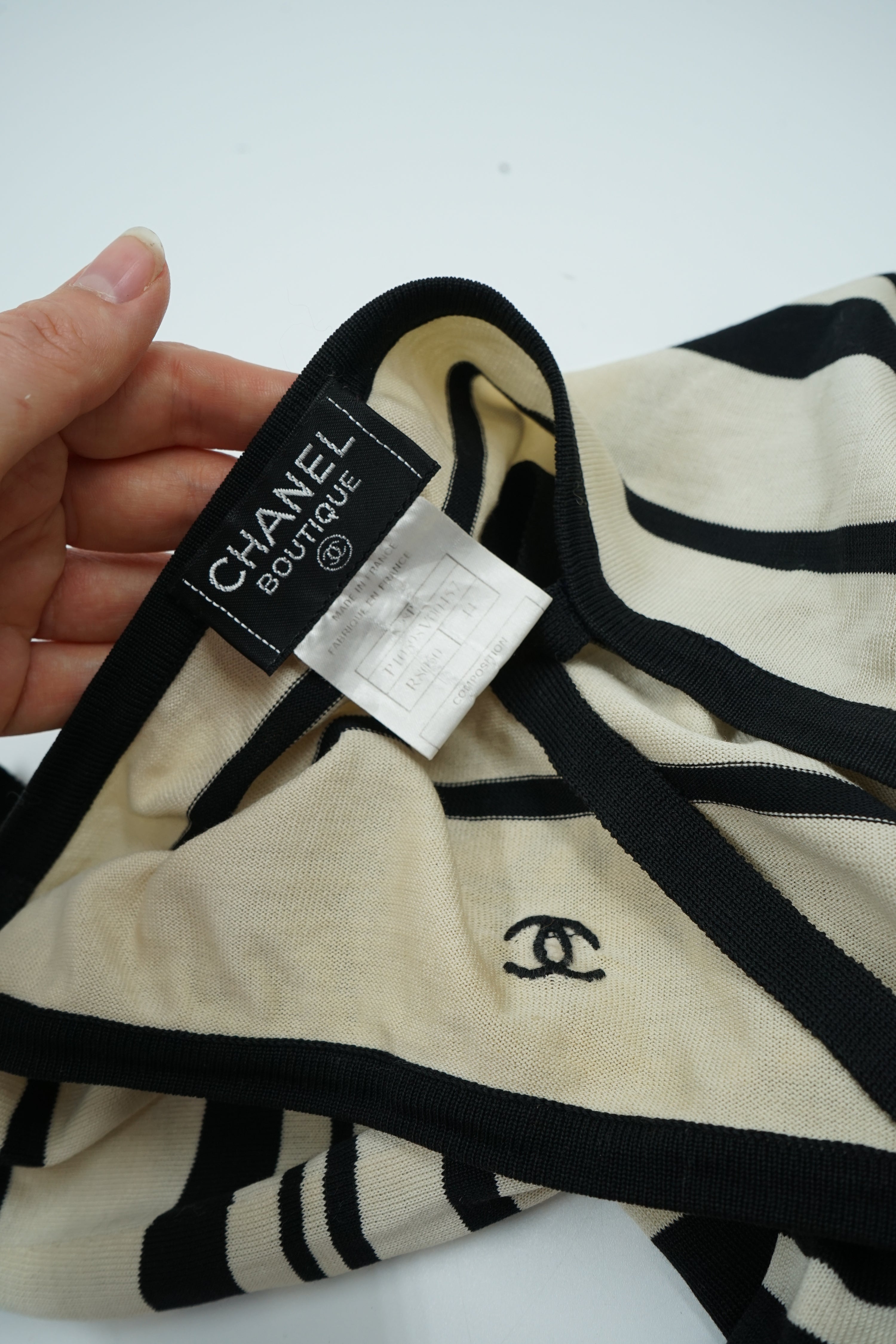 Chanel 1998 Logo Striped Top