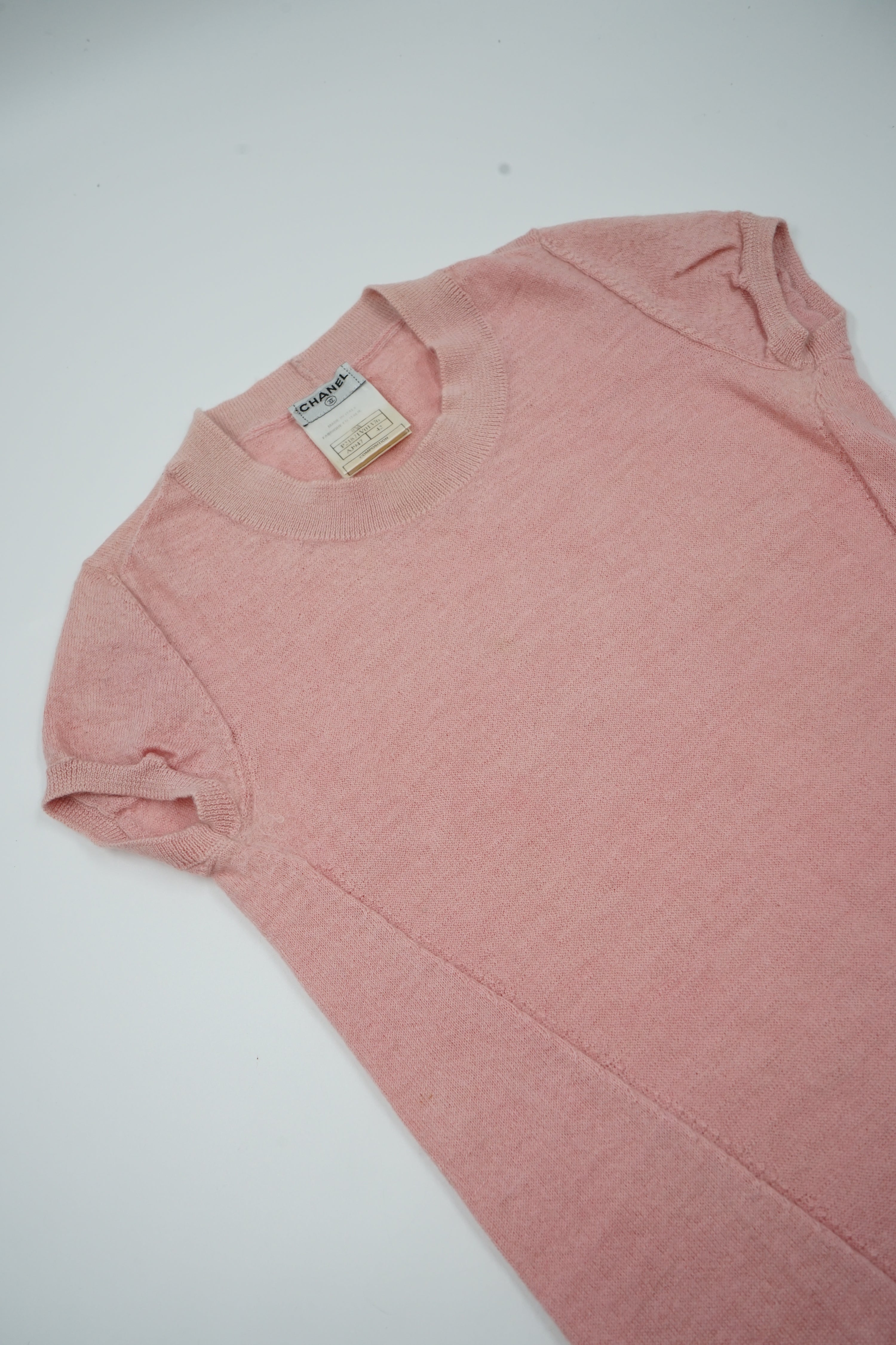 Chanel 2003 Casmere Pink Knit Tee