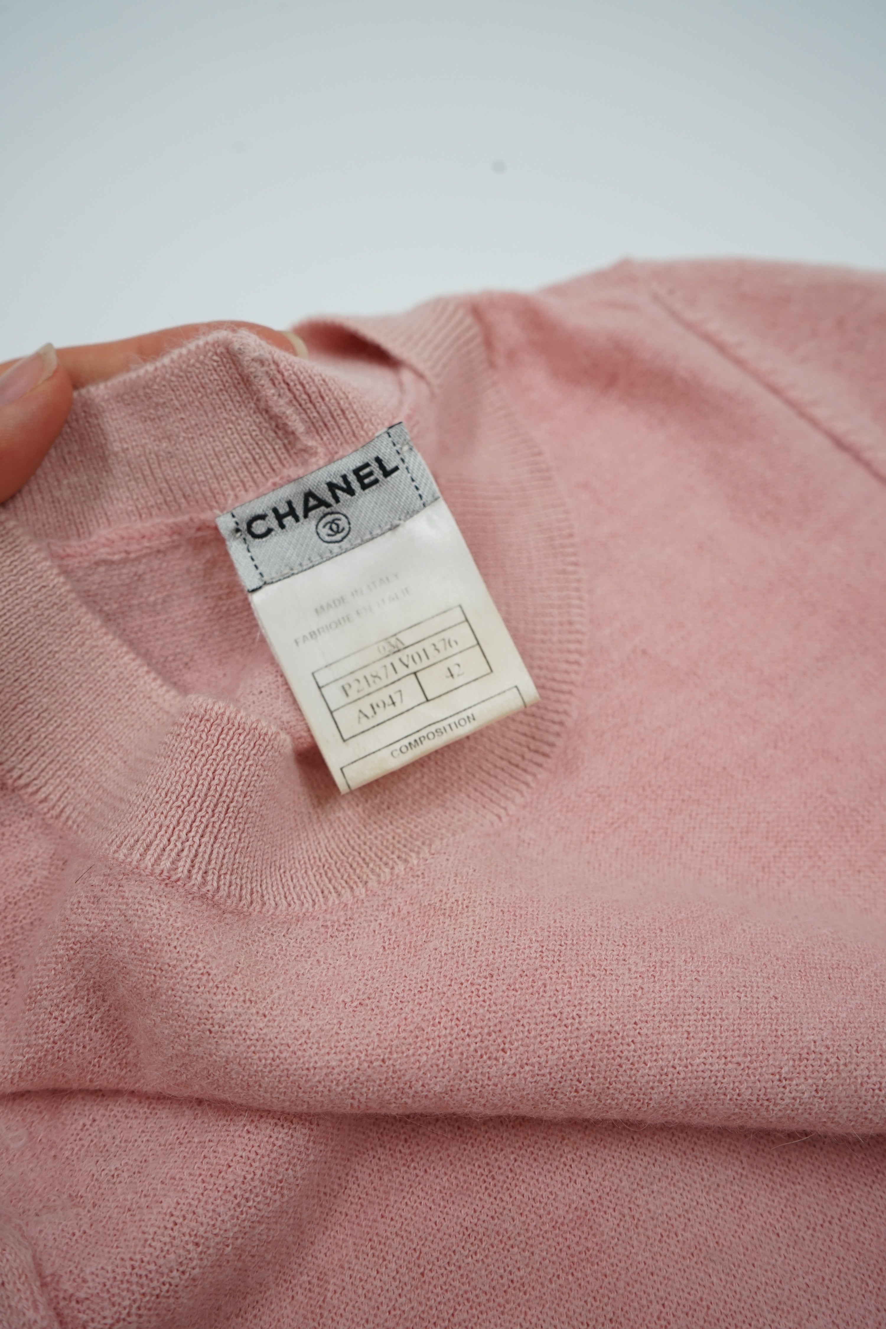 Chanel 2003 Casmere Pink Knit Tee