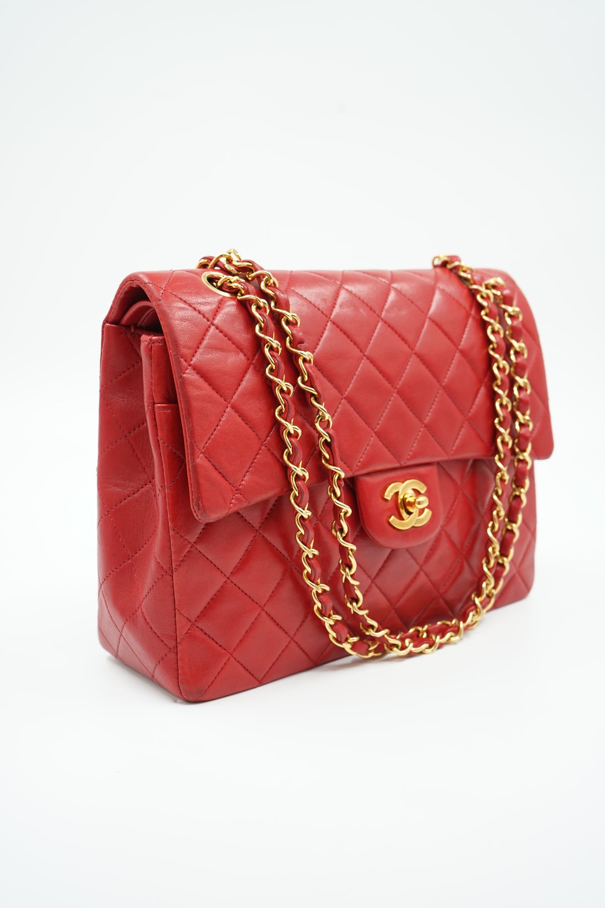 Chanel Medium Tall Double Flap Bag Red