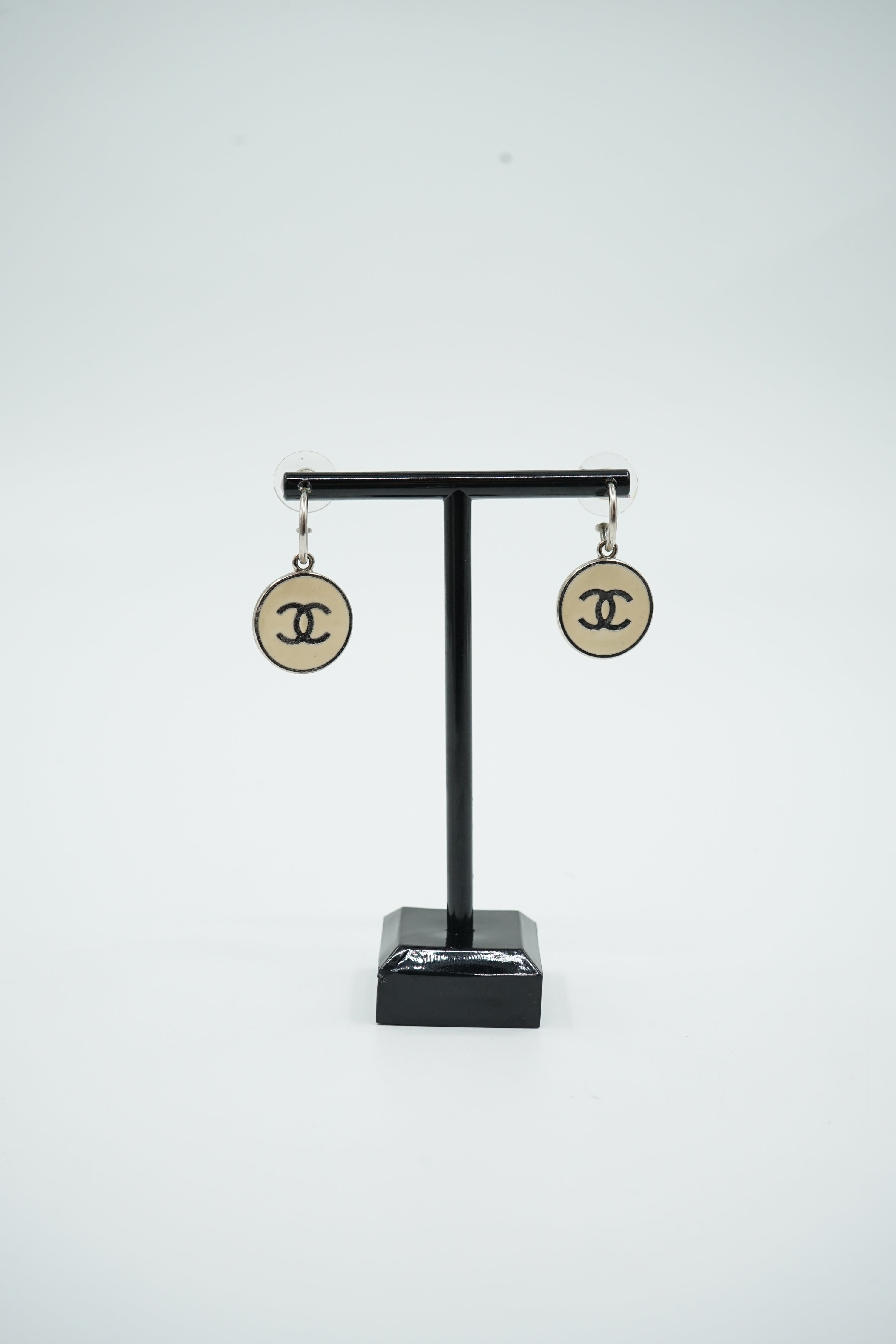 Chanel Medallion CC Enamel Earrings