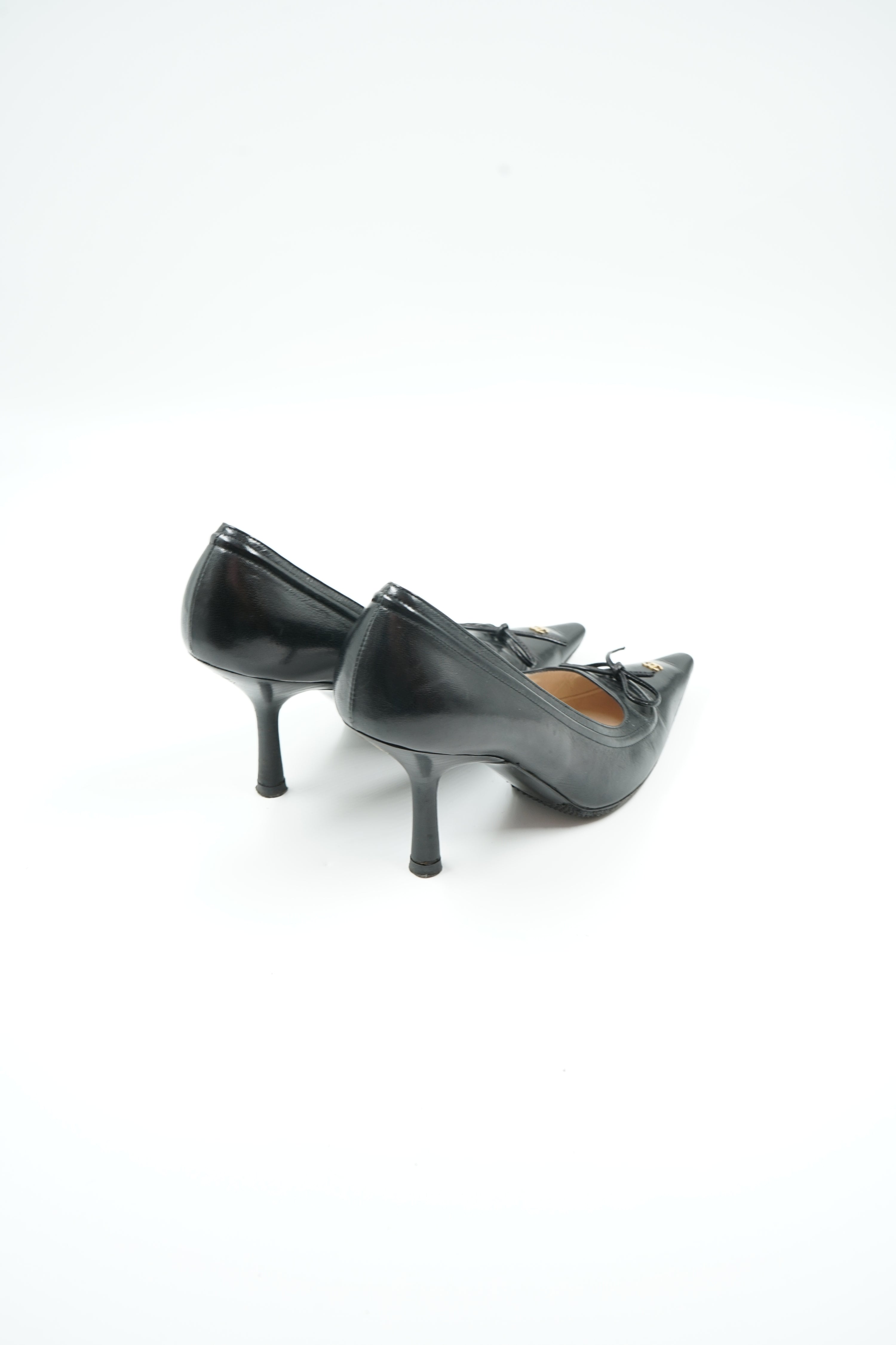 Chanel Logo Heels Black