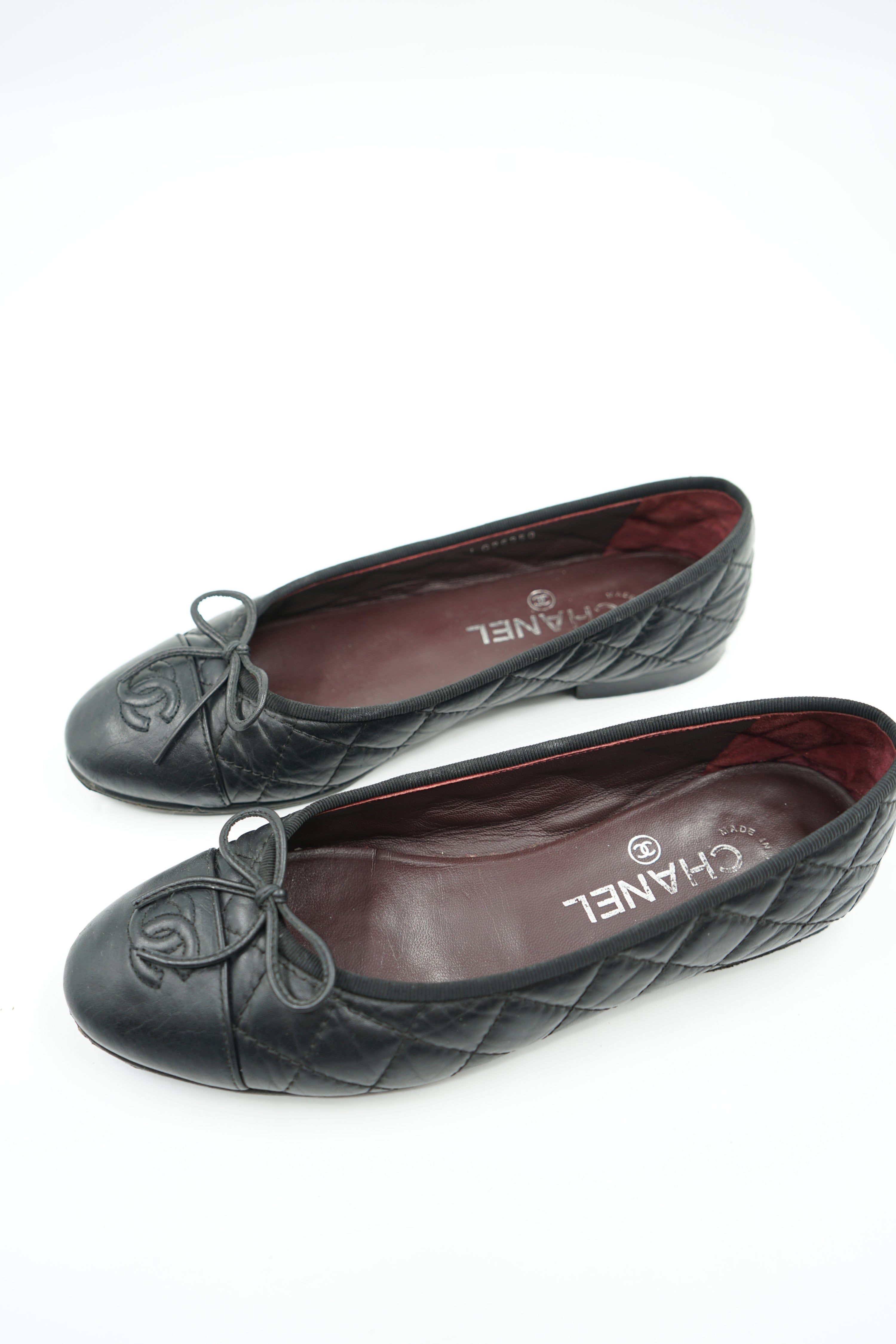 Chanel Quilted Ballet Flats Black