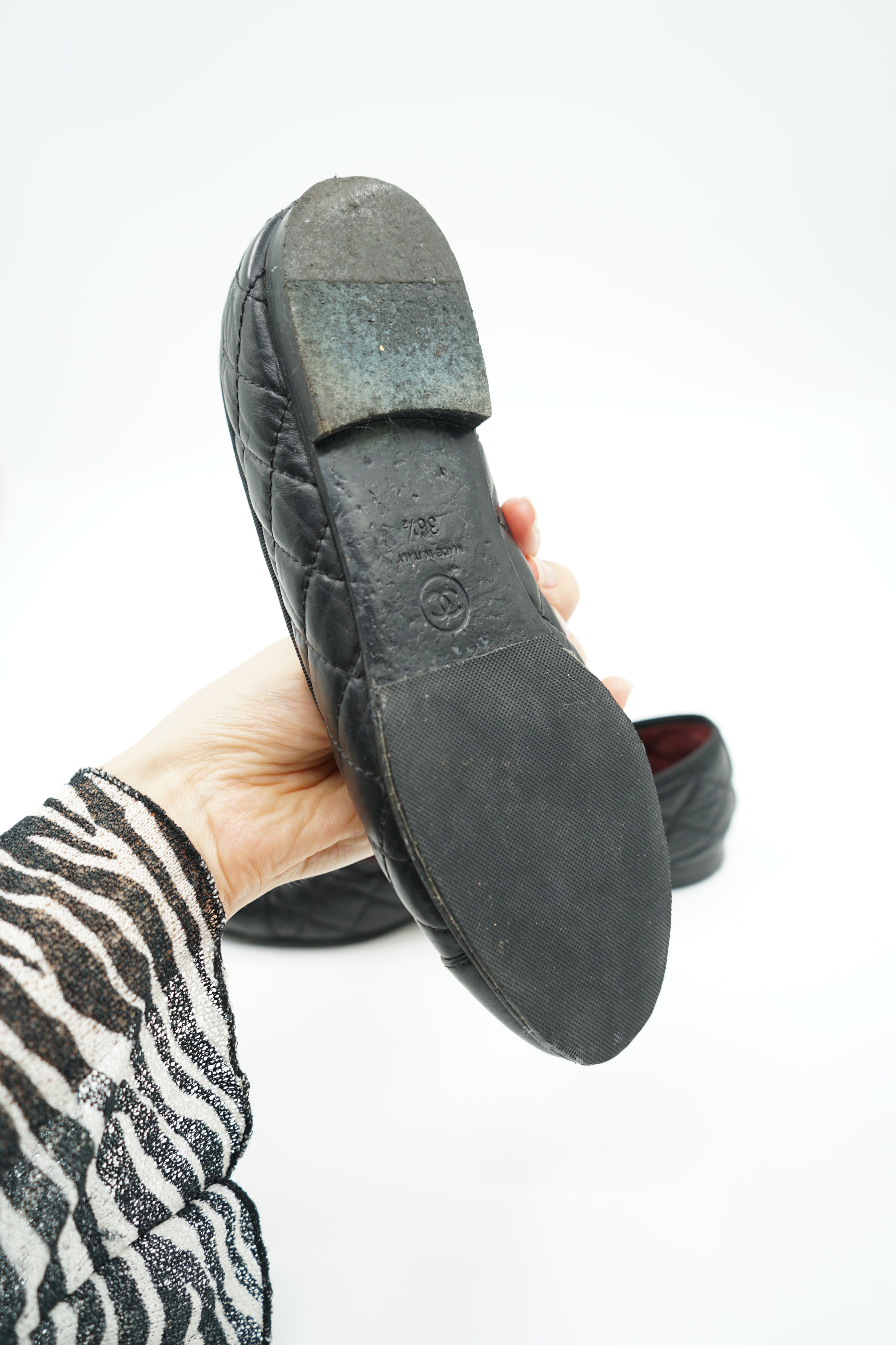 Chanel Quilted Ballet Flats Black