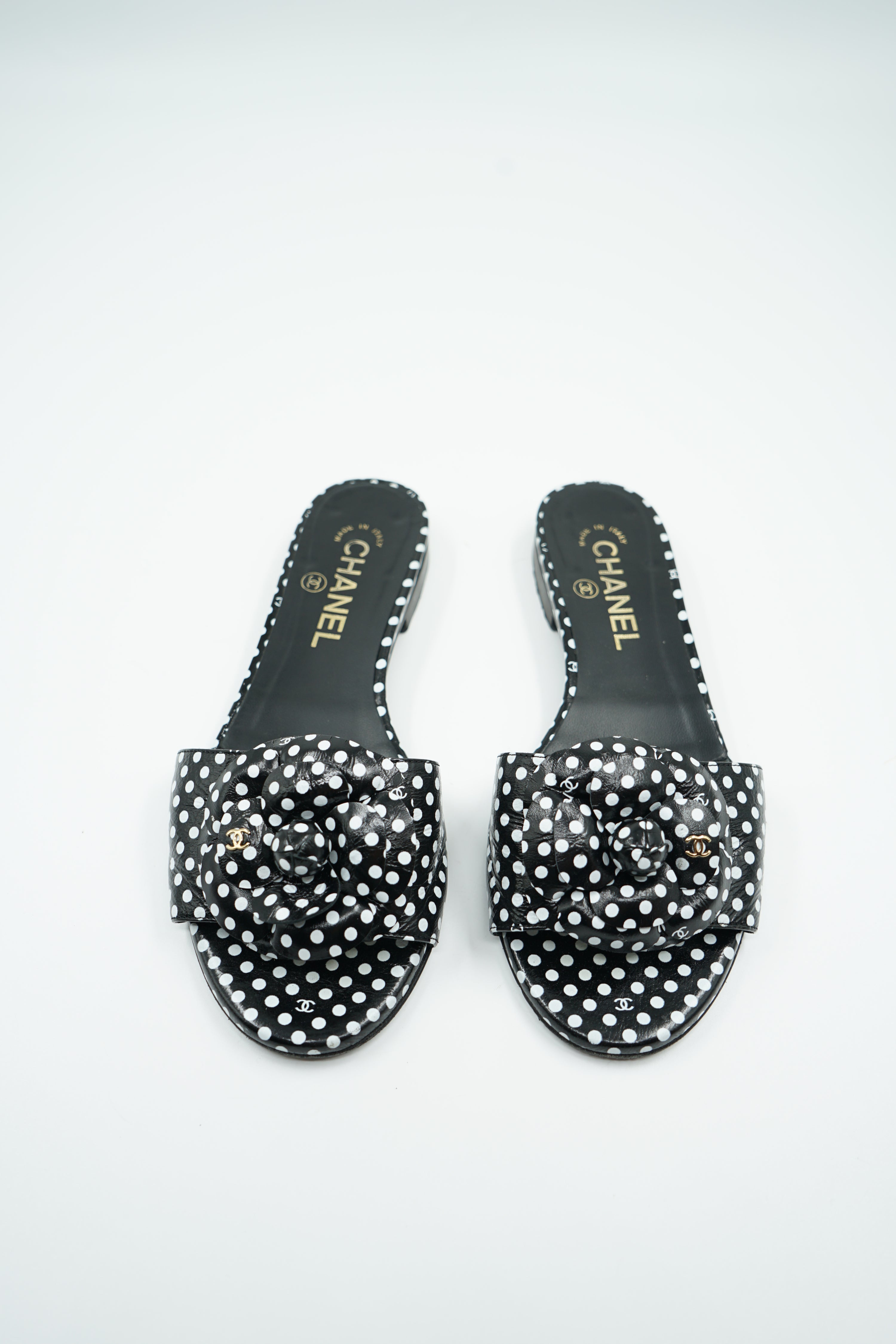 Chanel Camellia Logo Dot Flats
