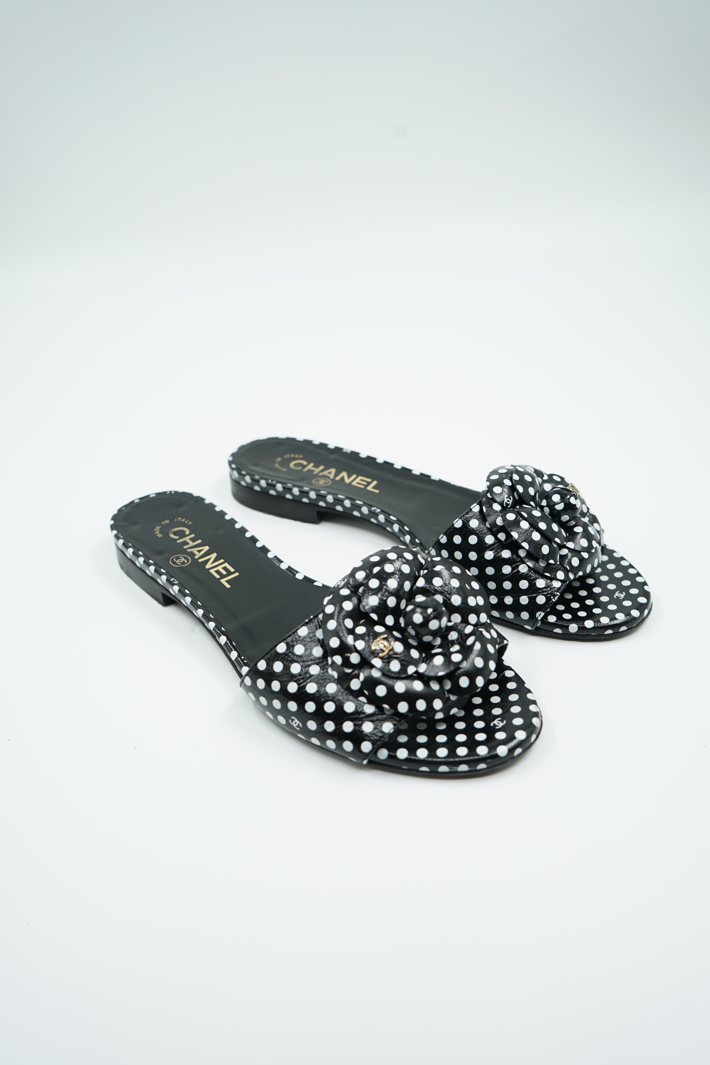 Chanel Camellia Logo Dot Flats