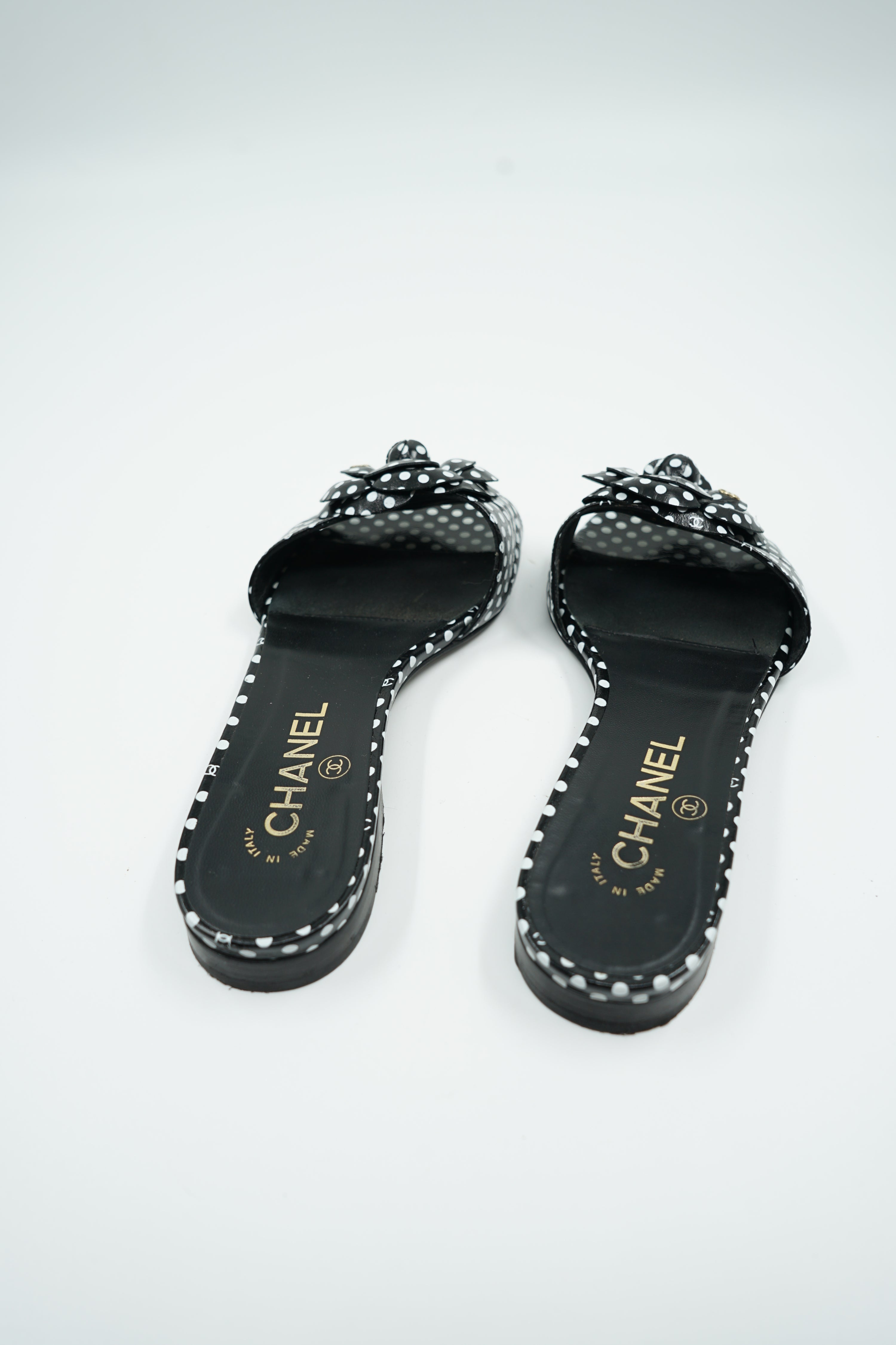Chanel Camellia Logo Dot Flats