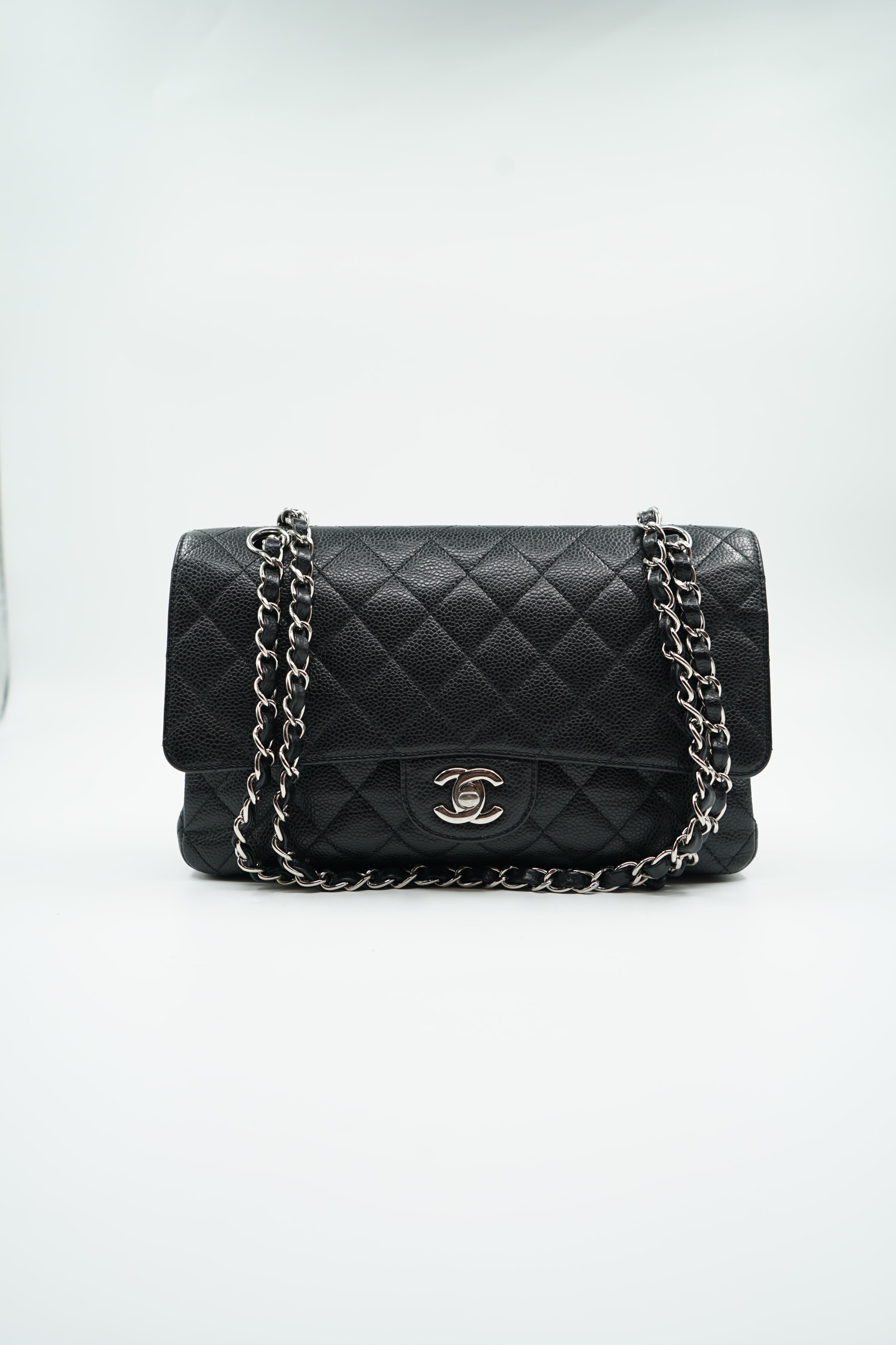 Chanel Medium Double Flap Bag Caviar Black