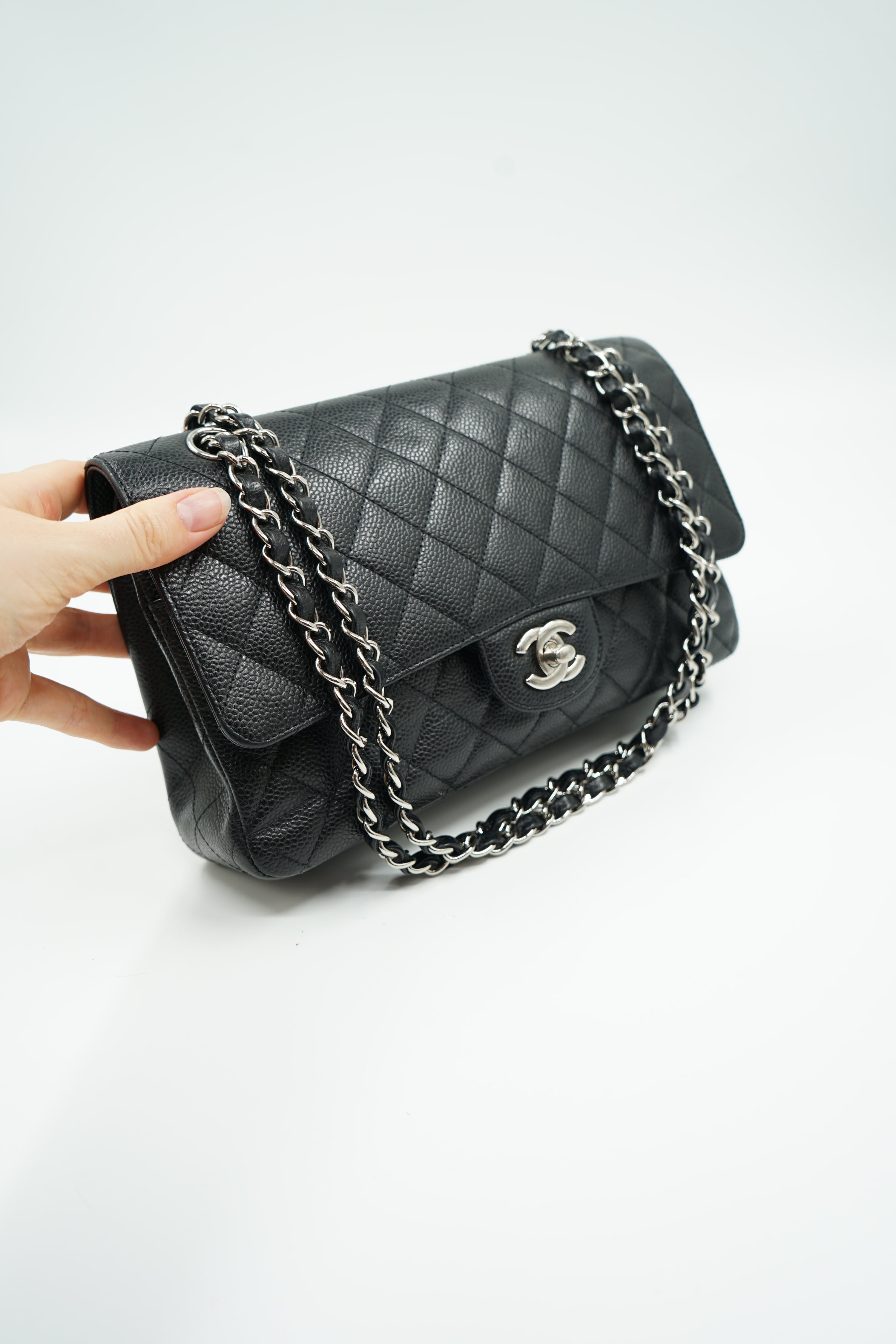 Chanel Medium Double Flap Bag Caviar Black