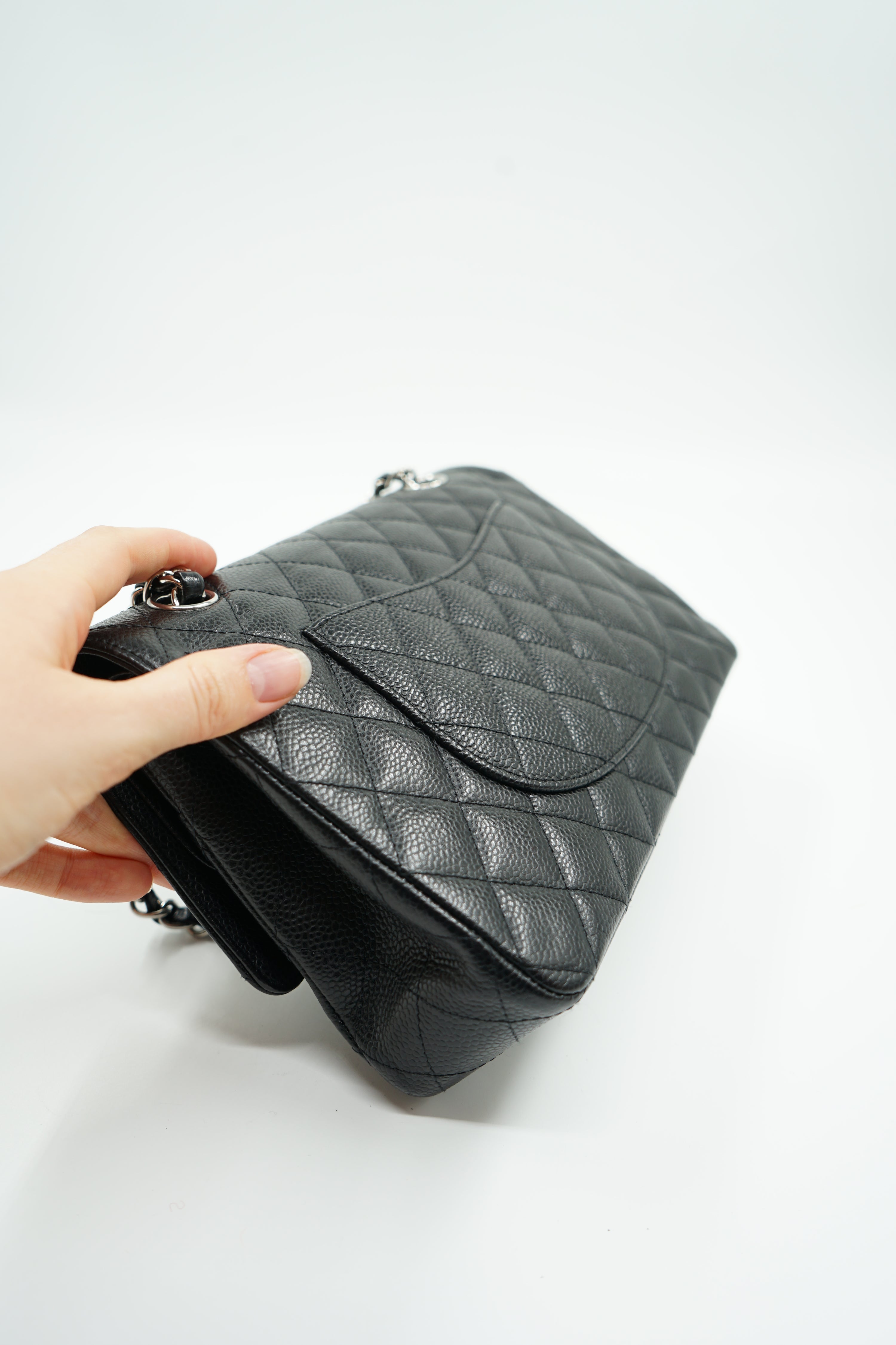 Chanel Medium Double Flap Bag Caviar Black