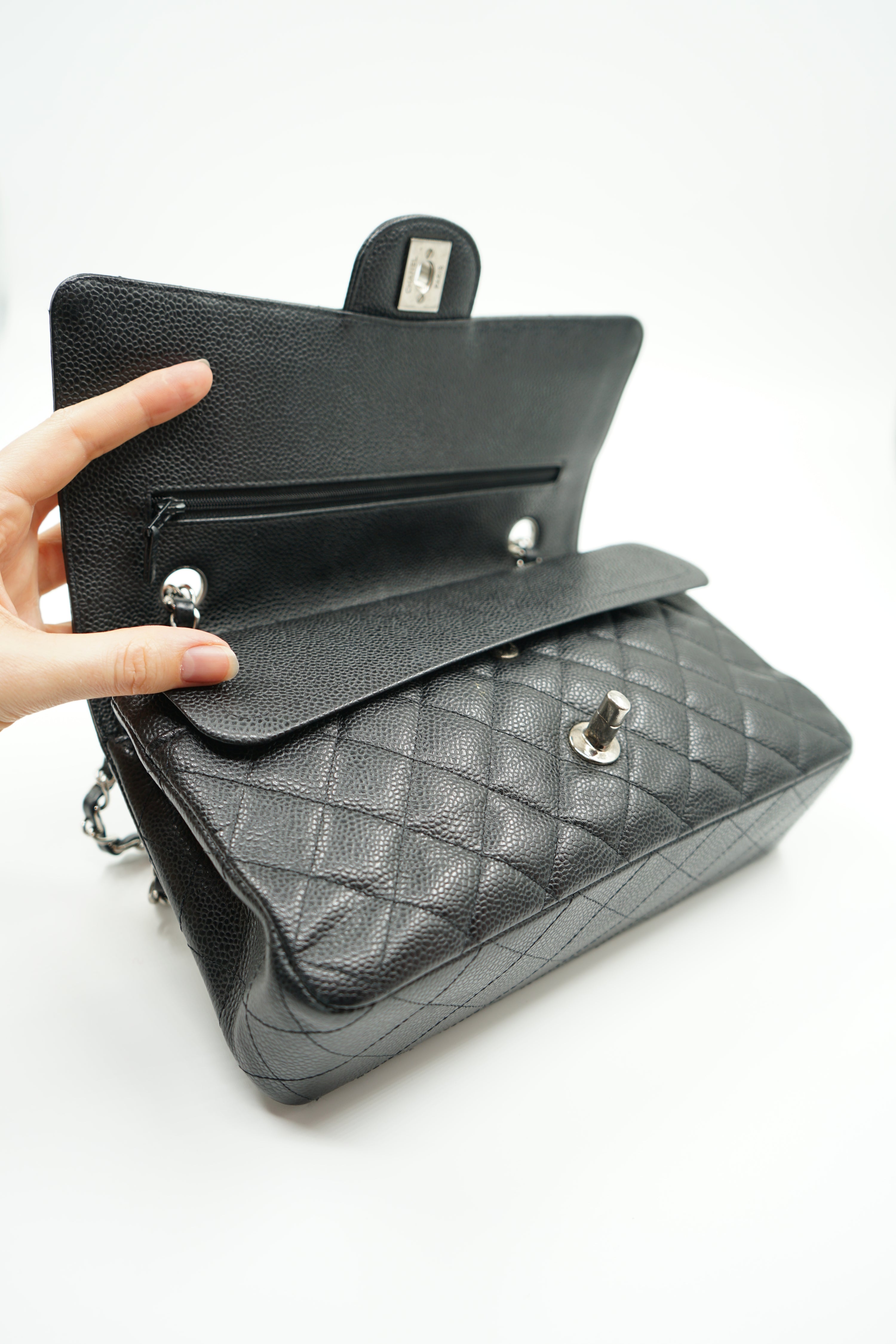 Chanel Medium Double Flap Bag Caviar Black