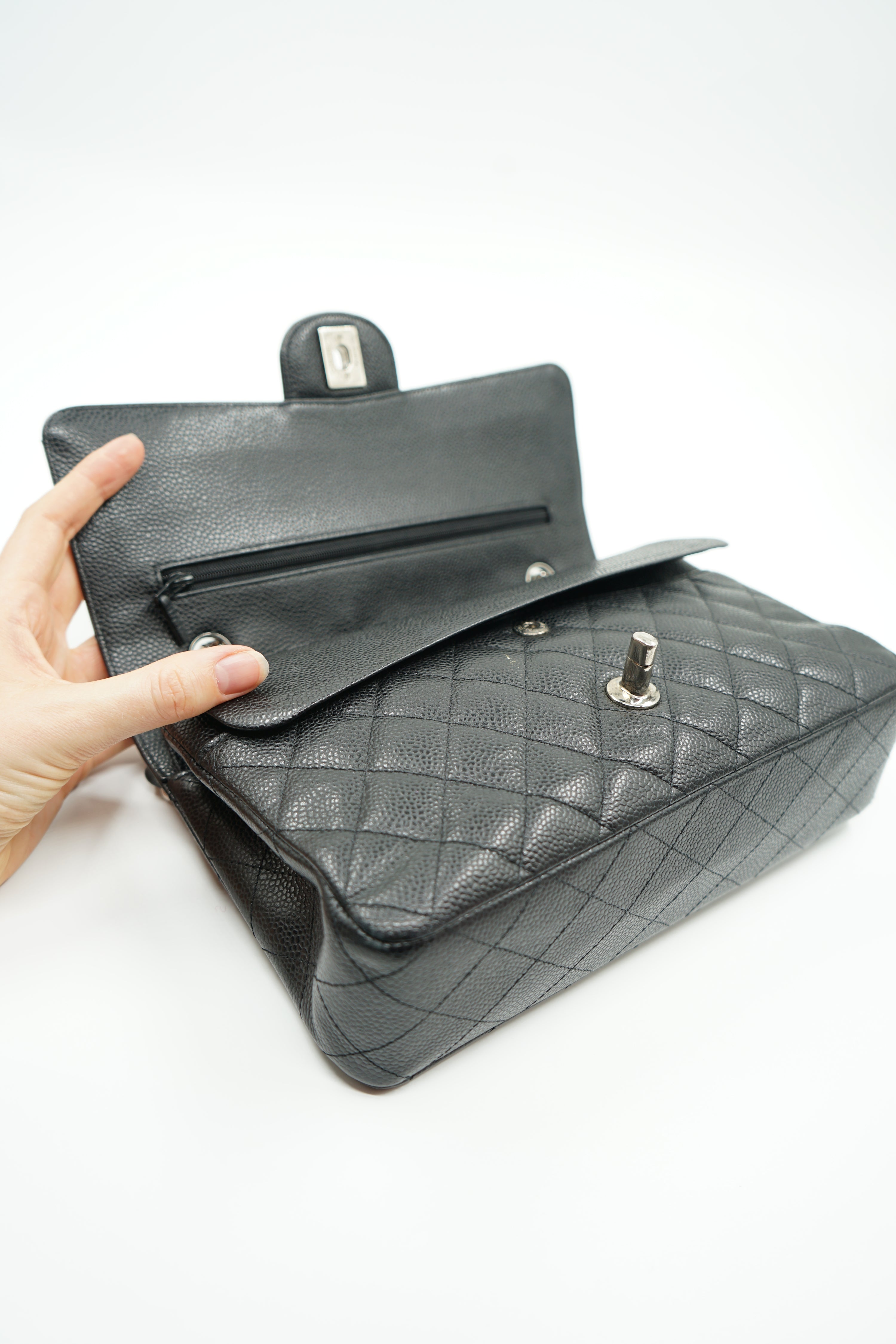 Chanel Medium Double Flap Bag Caviar Black