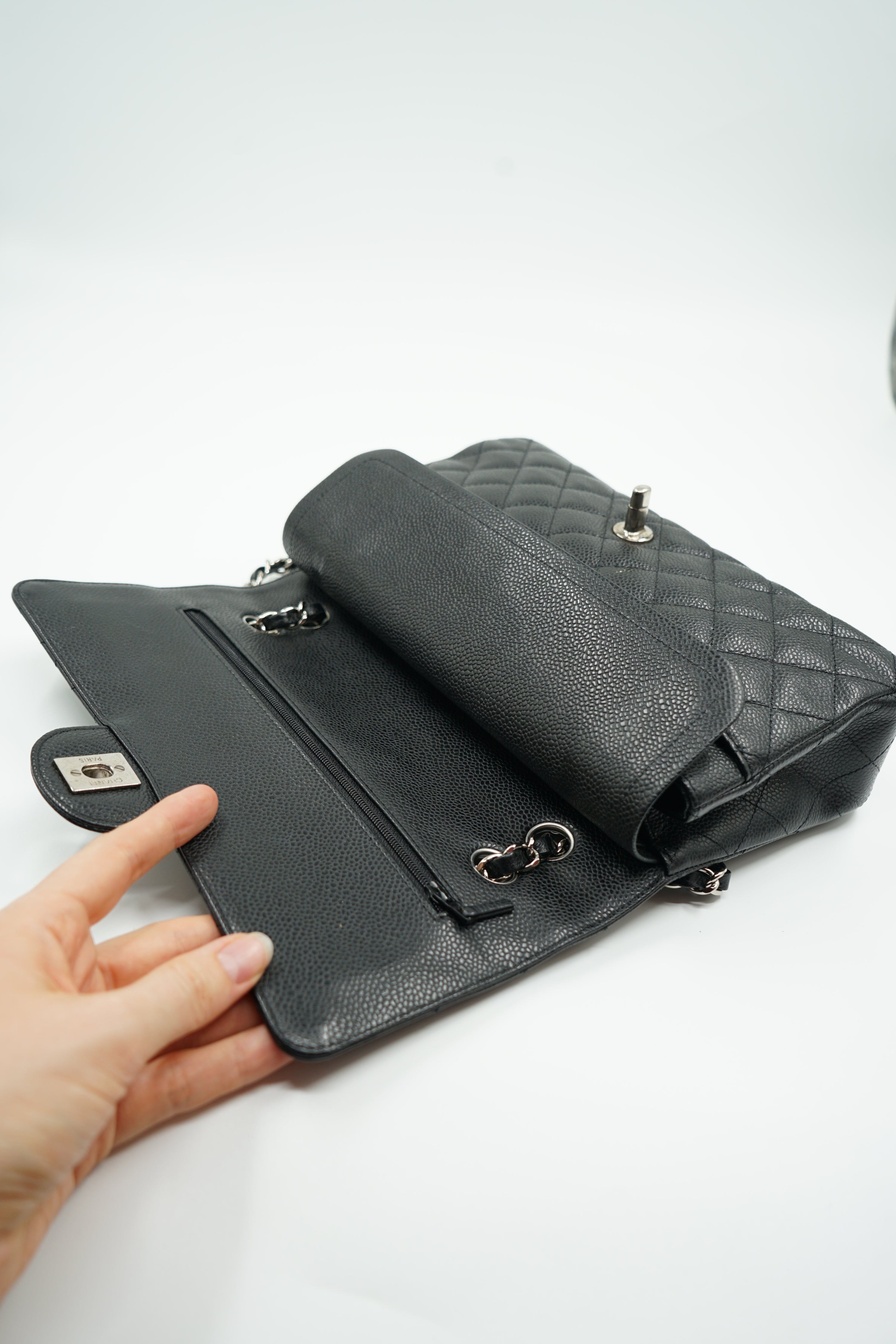 Chanel Medium Double Flap Bag Caviar Black
