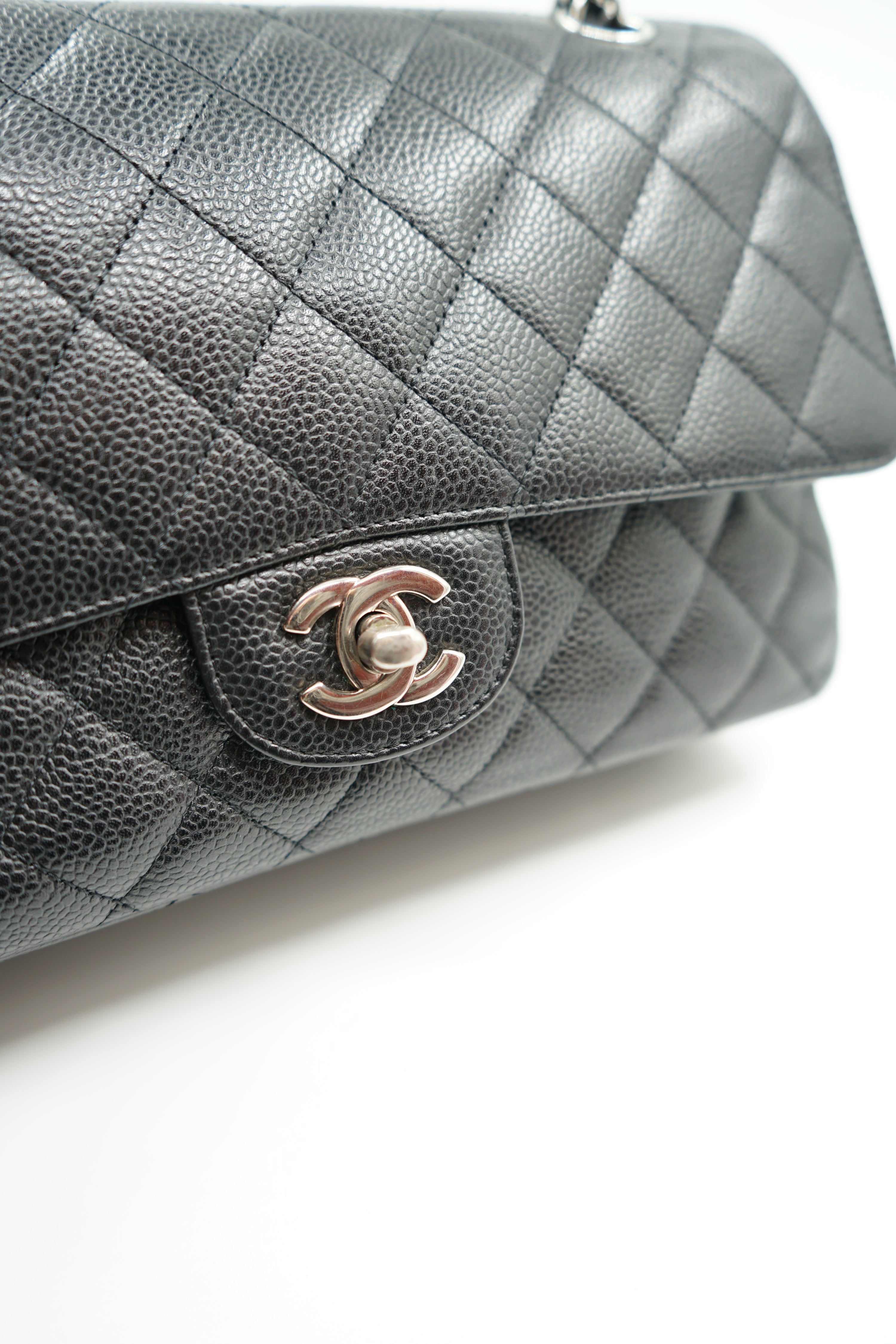 Chanel Medium Double Flap Bag Caviar Black