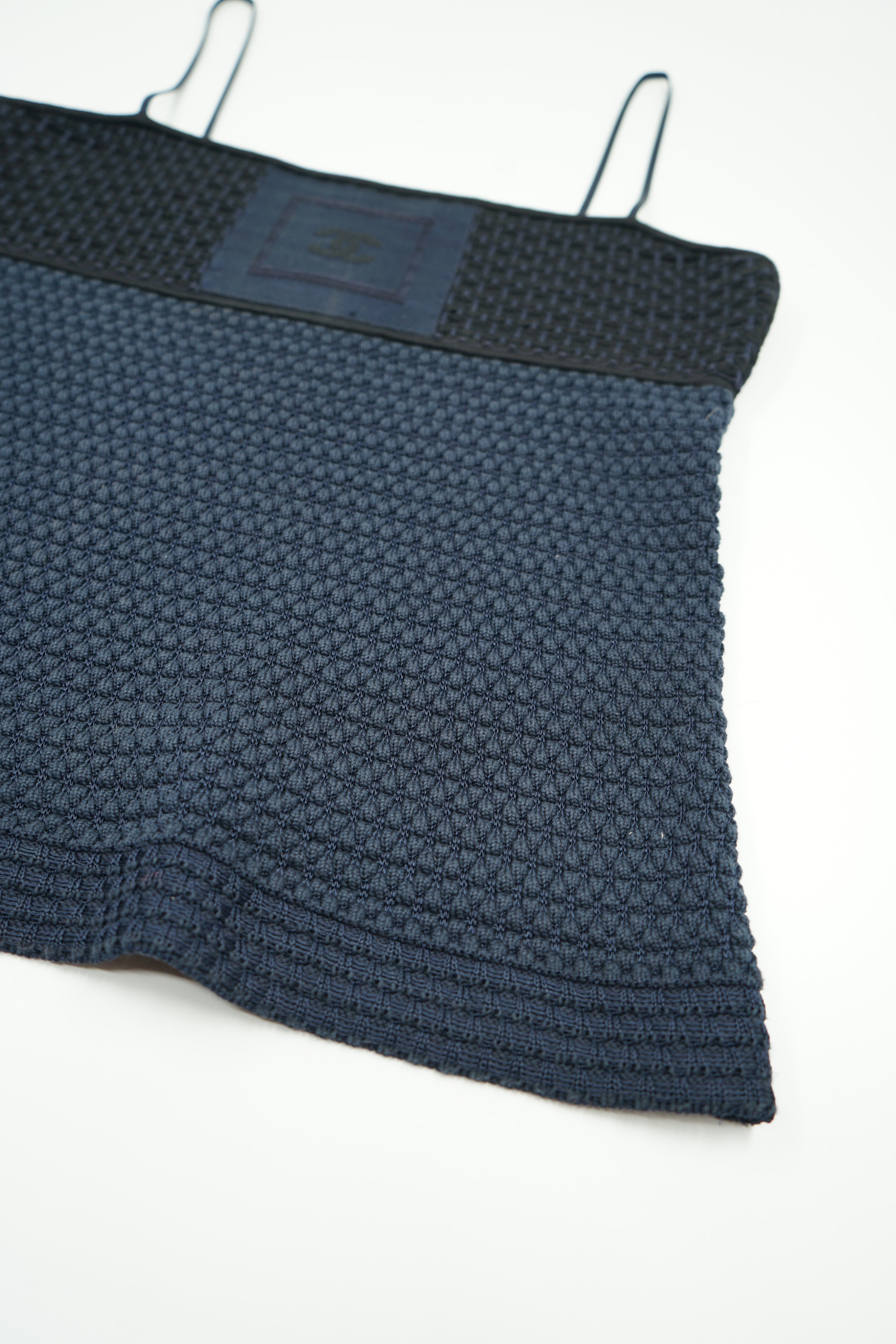 Chanel 2003 Navy Knit Logo Camisole