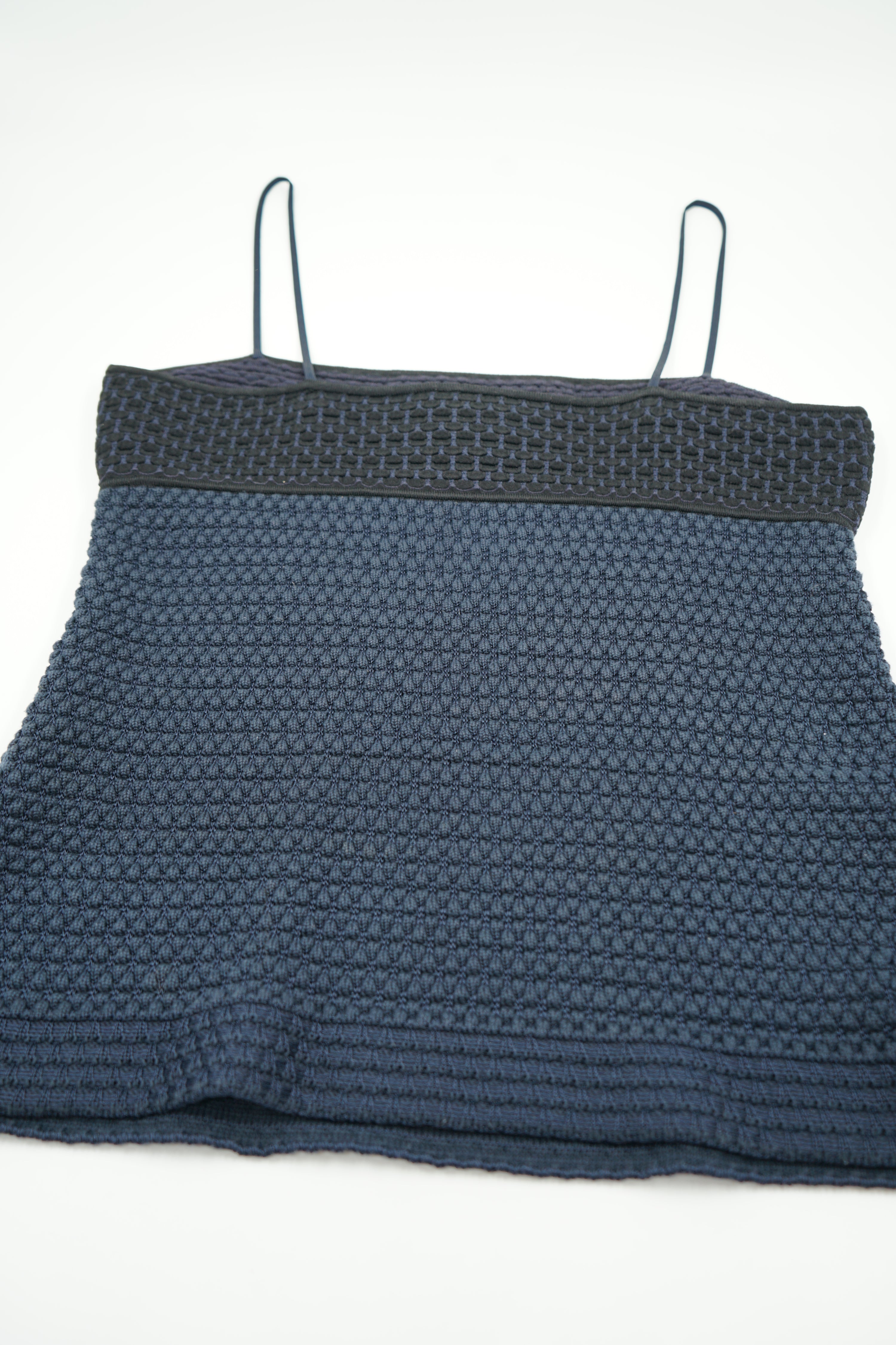 Chanel 2003 Navy Knit Logo Camisole