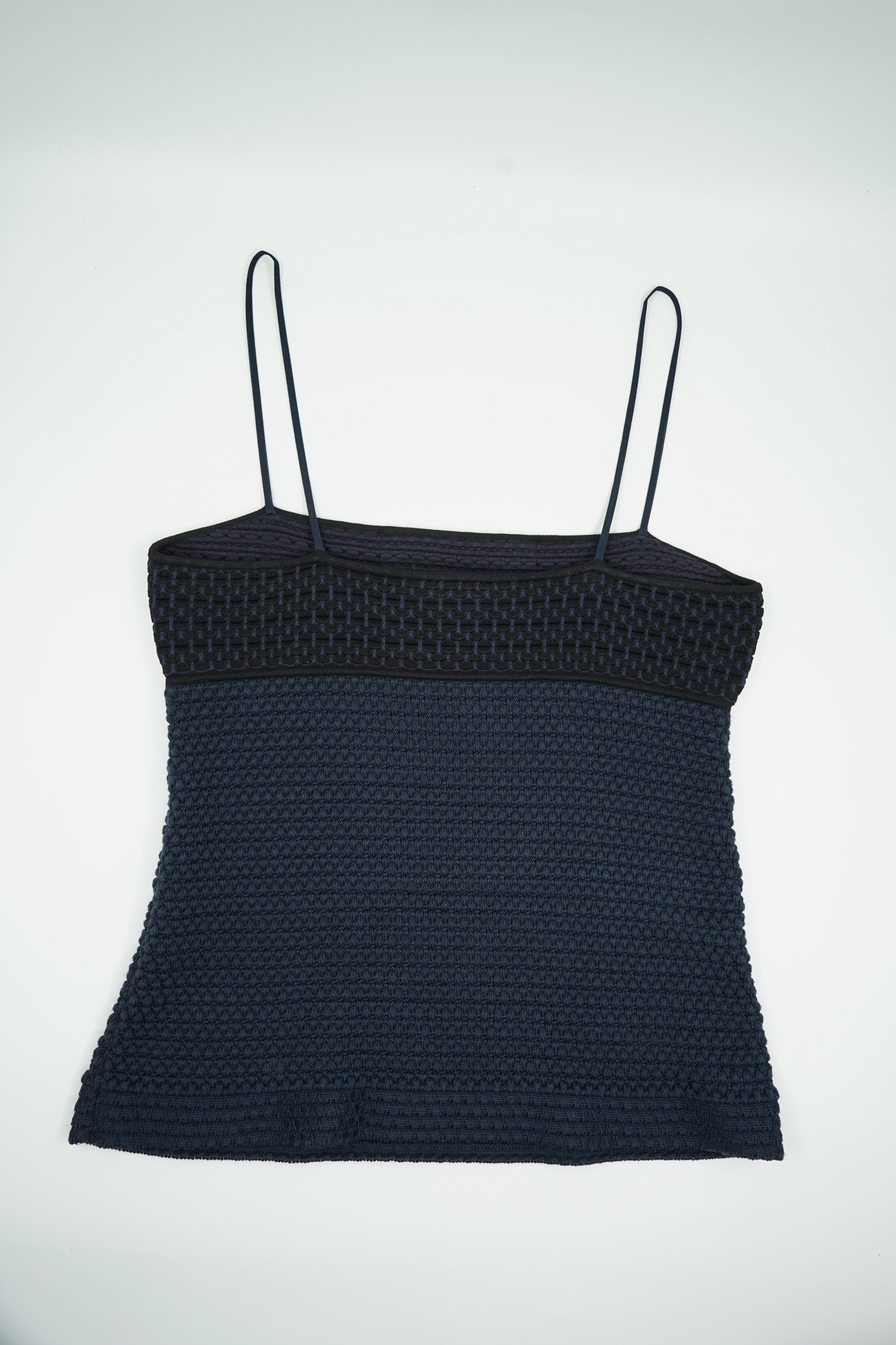 Chanel 2003 Navy Knit Logo Camisole