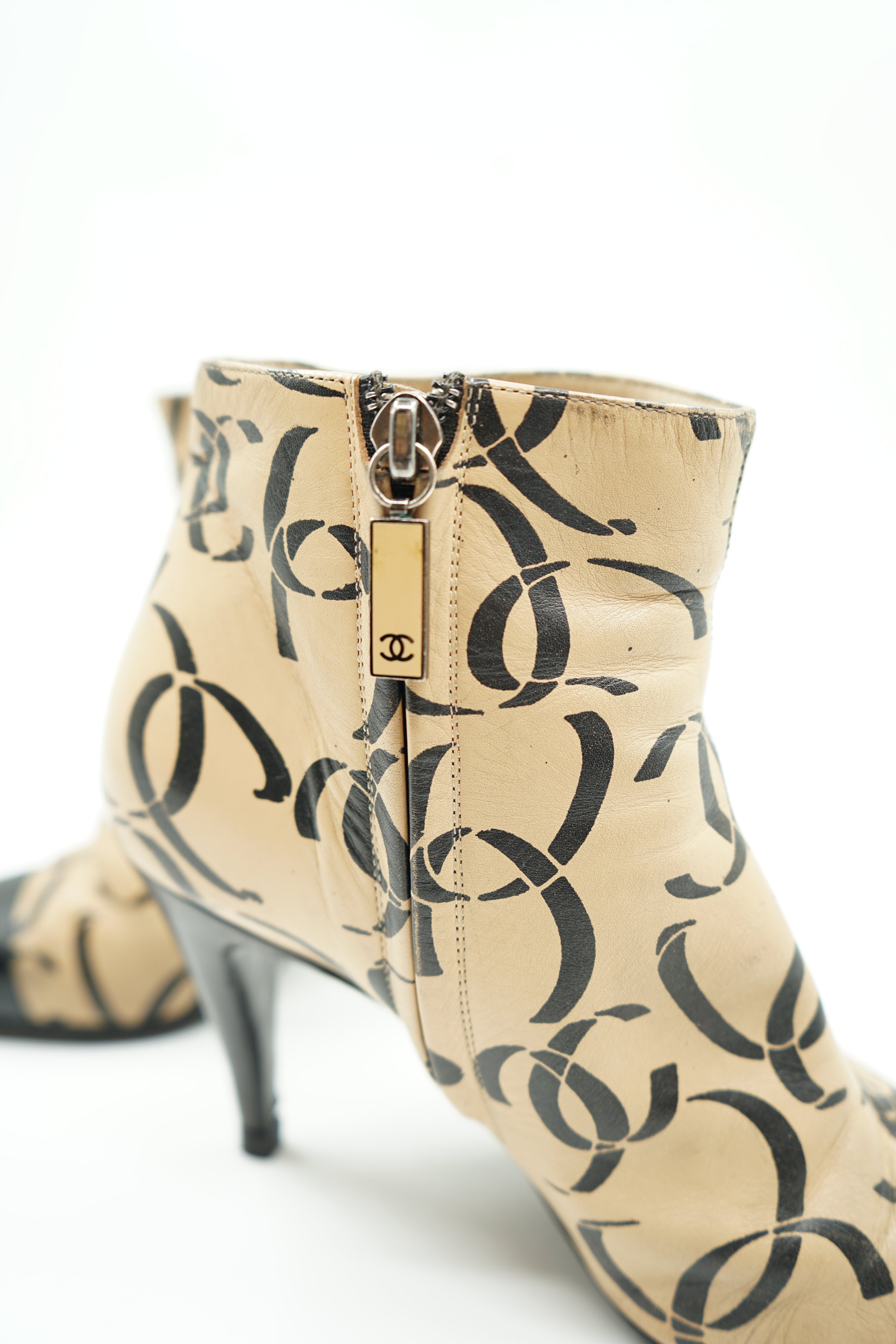 Chanel FW 2000 Logo Heeled Boots