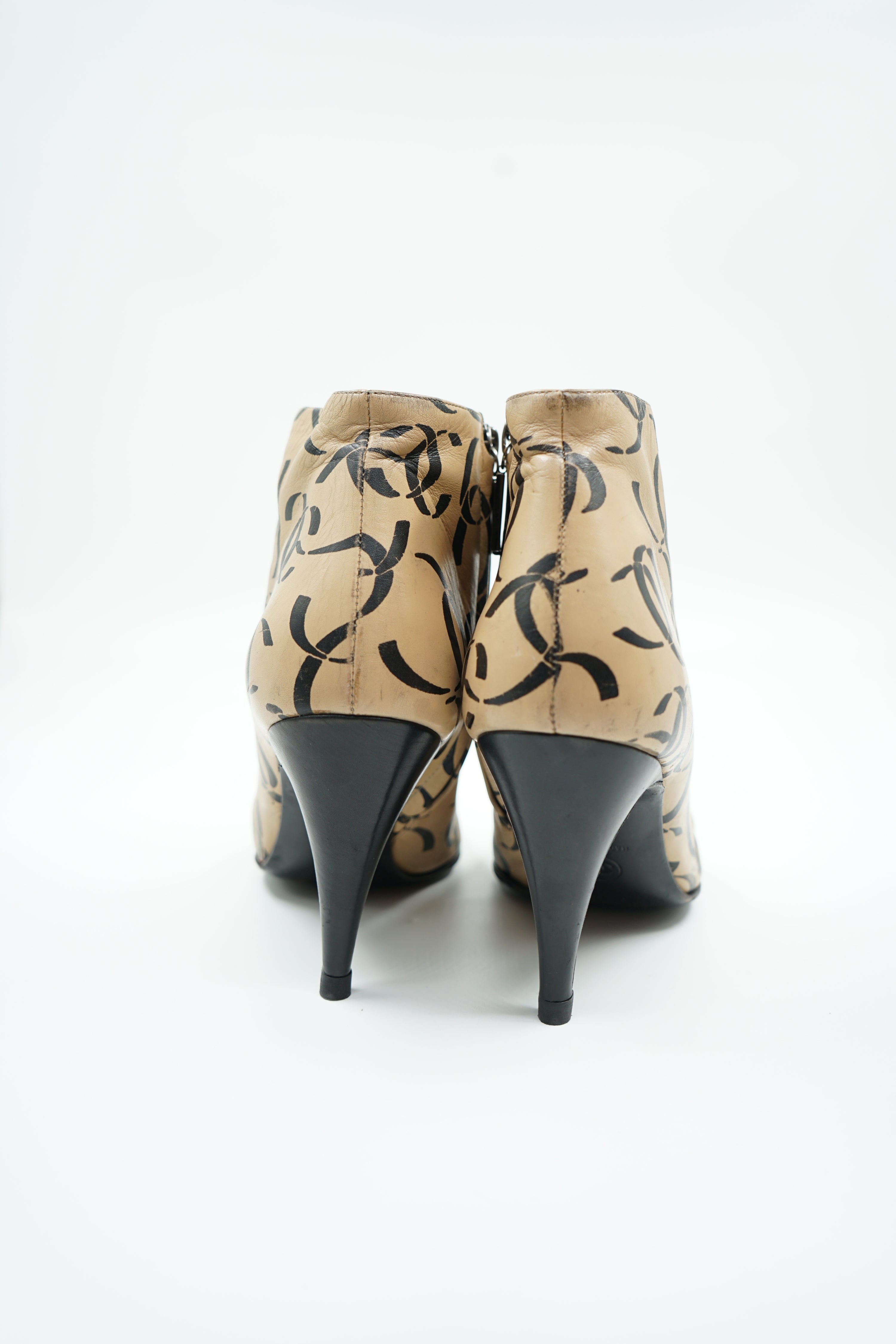 Chanel FW 2000 Logo Heeled Boots