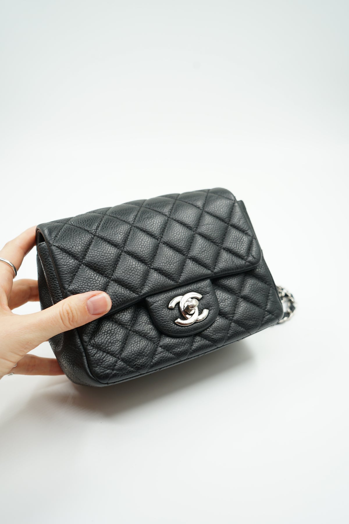 Chanel Mini Square Caviar Black