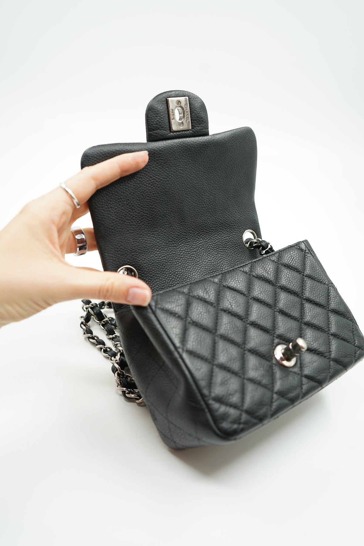 Chanel Mini Square Caviar Black