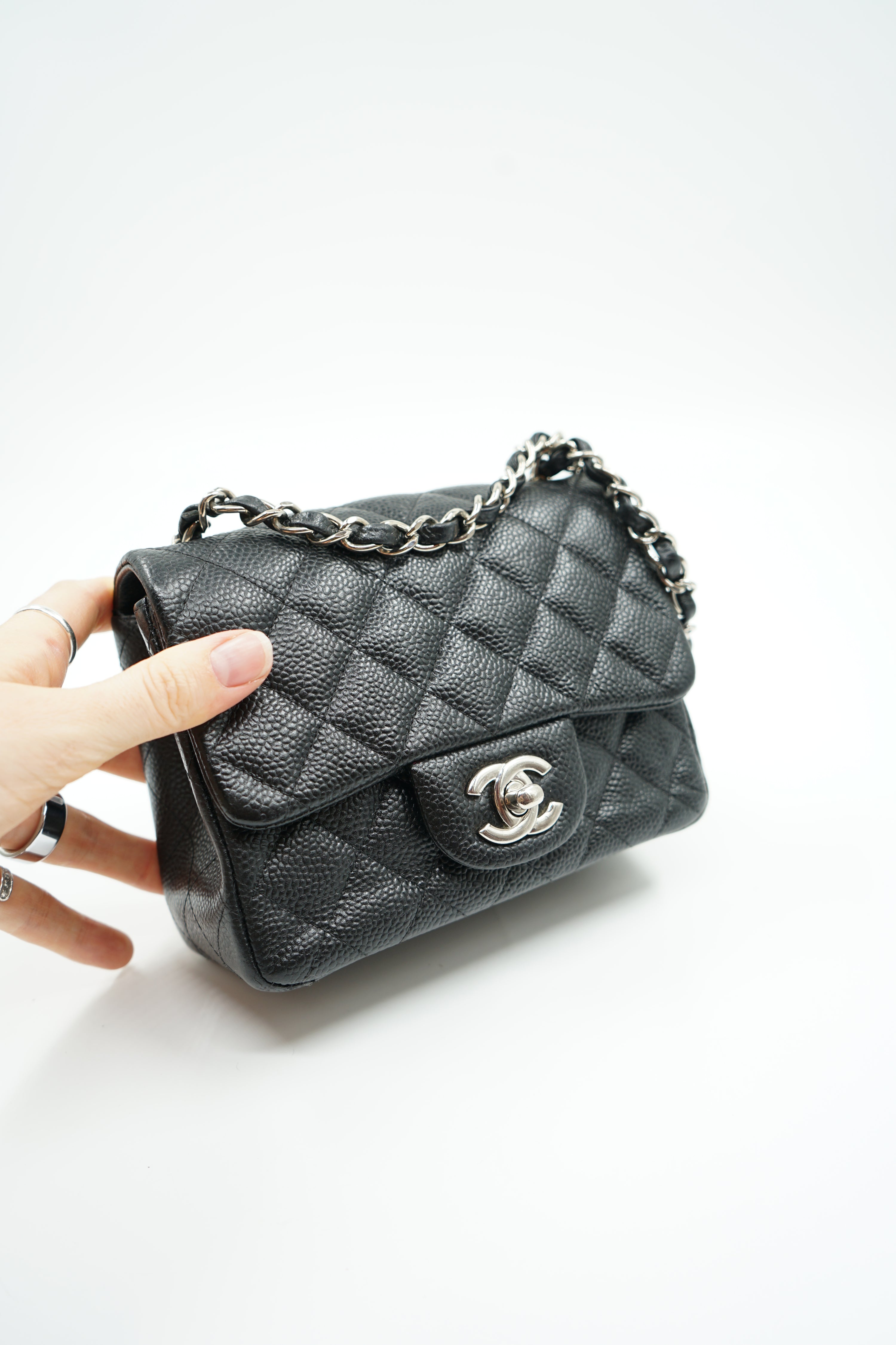Chanel Mini Square Caviar Black