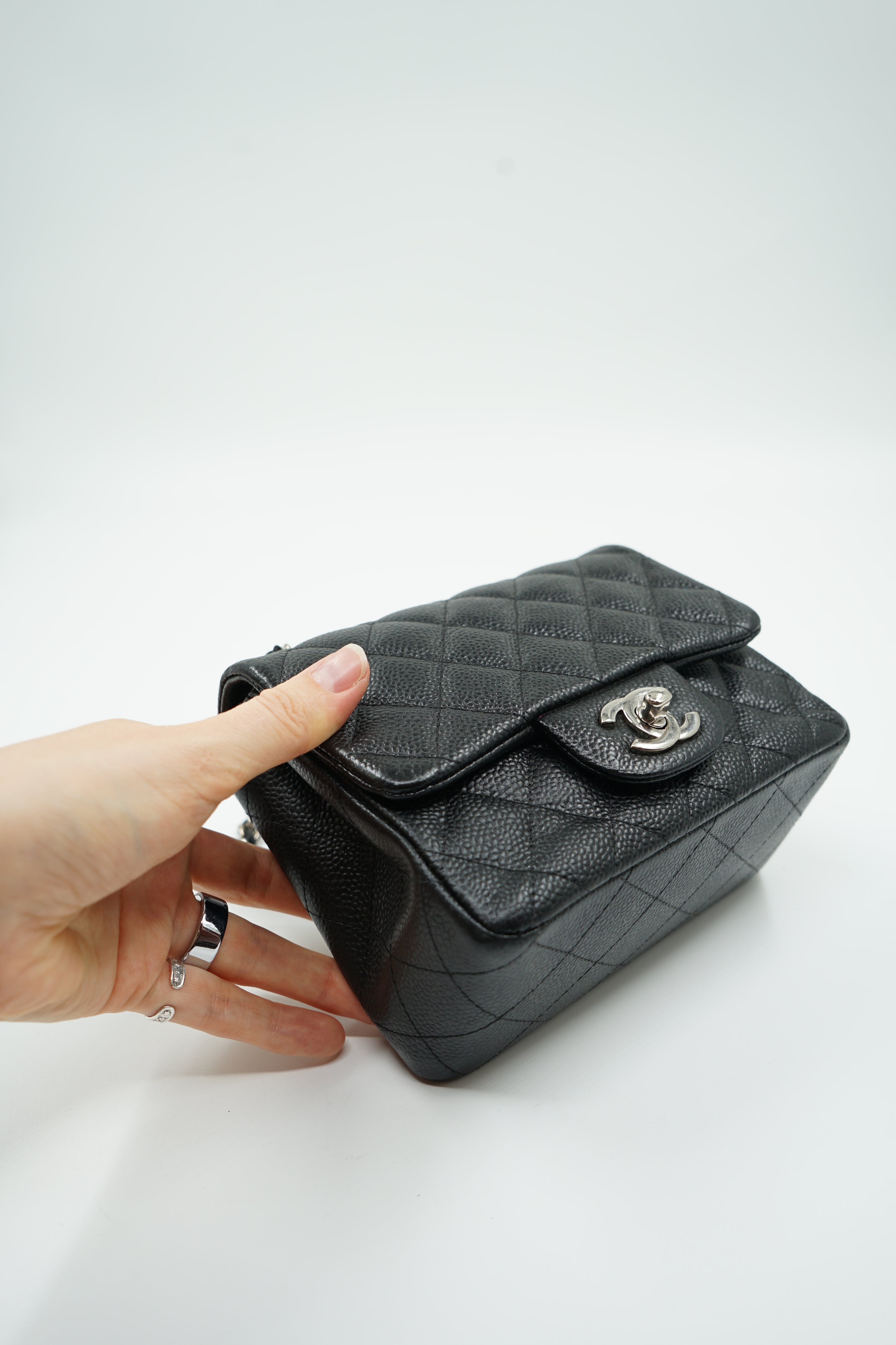 Chanel Mini Square Caviar Black